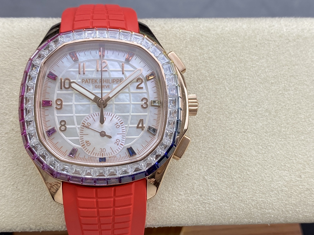 NO:145804,Modified custom modified Mosanite diamond ring, shell dial, Patek Philippe grenade chronograph, Patek Philippe19860909改装定制 改莫桑钻石圈口,贝壳表盘,百达翡丽手雷计时款,,patek philippe,Watch