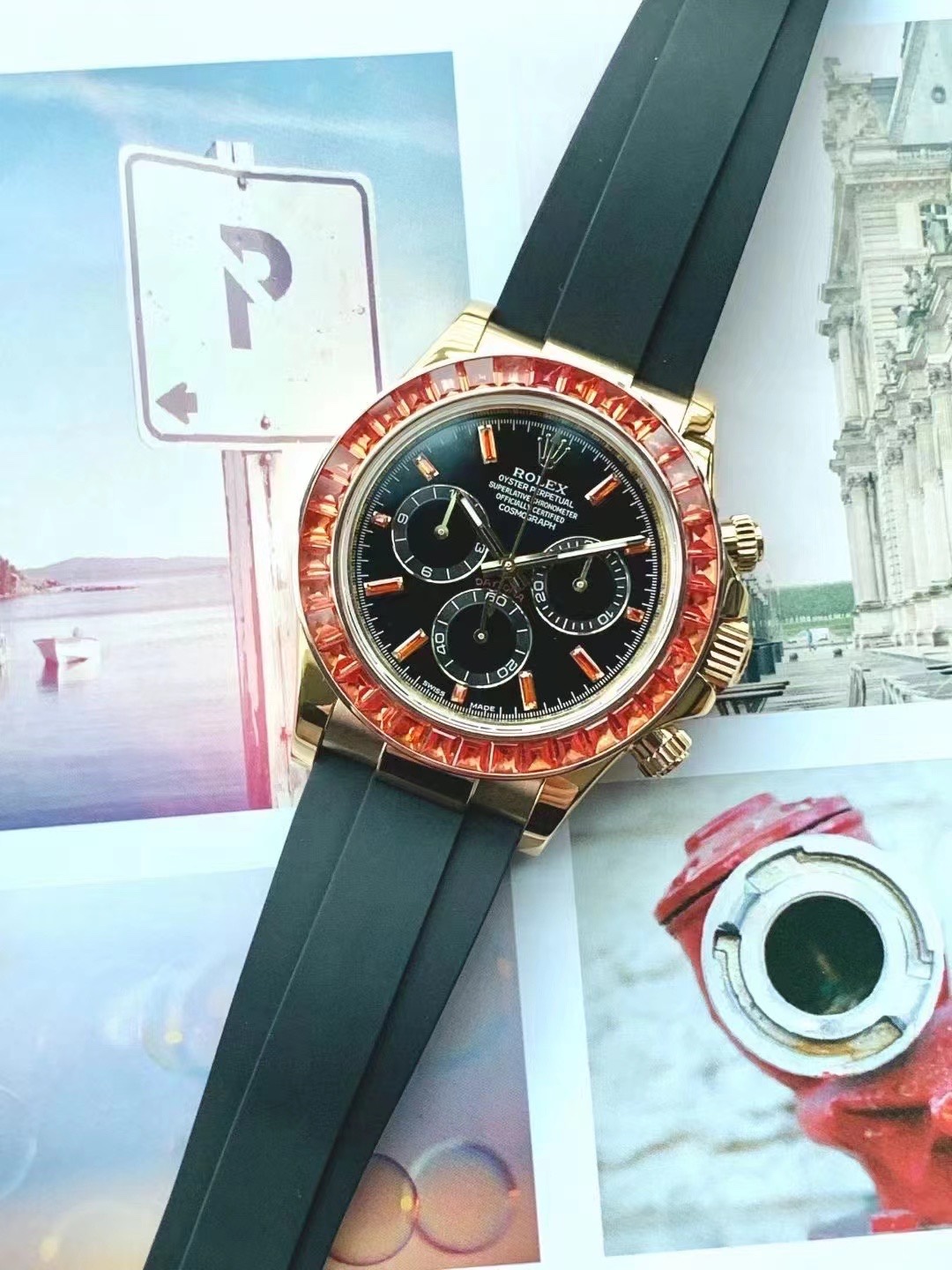 NO:145788,N6 Factory First Release [Rose] [Rose] [Rose] Newly Modified Universe Timed Dytona Pumpkin Lantern Accepted Booking!  ,19860909N6 Factory 首发[玫瑰][玫瑰][玫瑰] 全新改装宇宙计时迪通拿南瓜灯接受预订！,,Watch