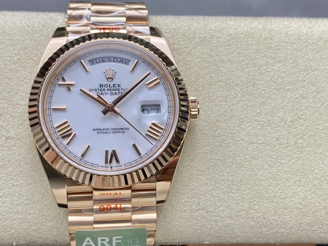 Rolex Day-Date 40mm Rose Gold with White Dial - ARF V2 Edition 1 Rolex Day-Date 40mm Rose Gold with White Dial - ARF V2 Edition