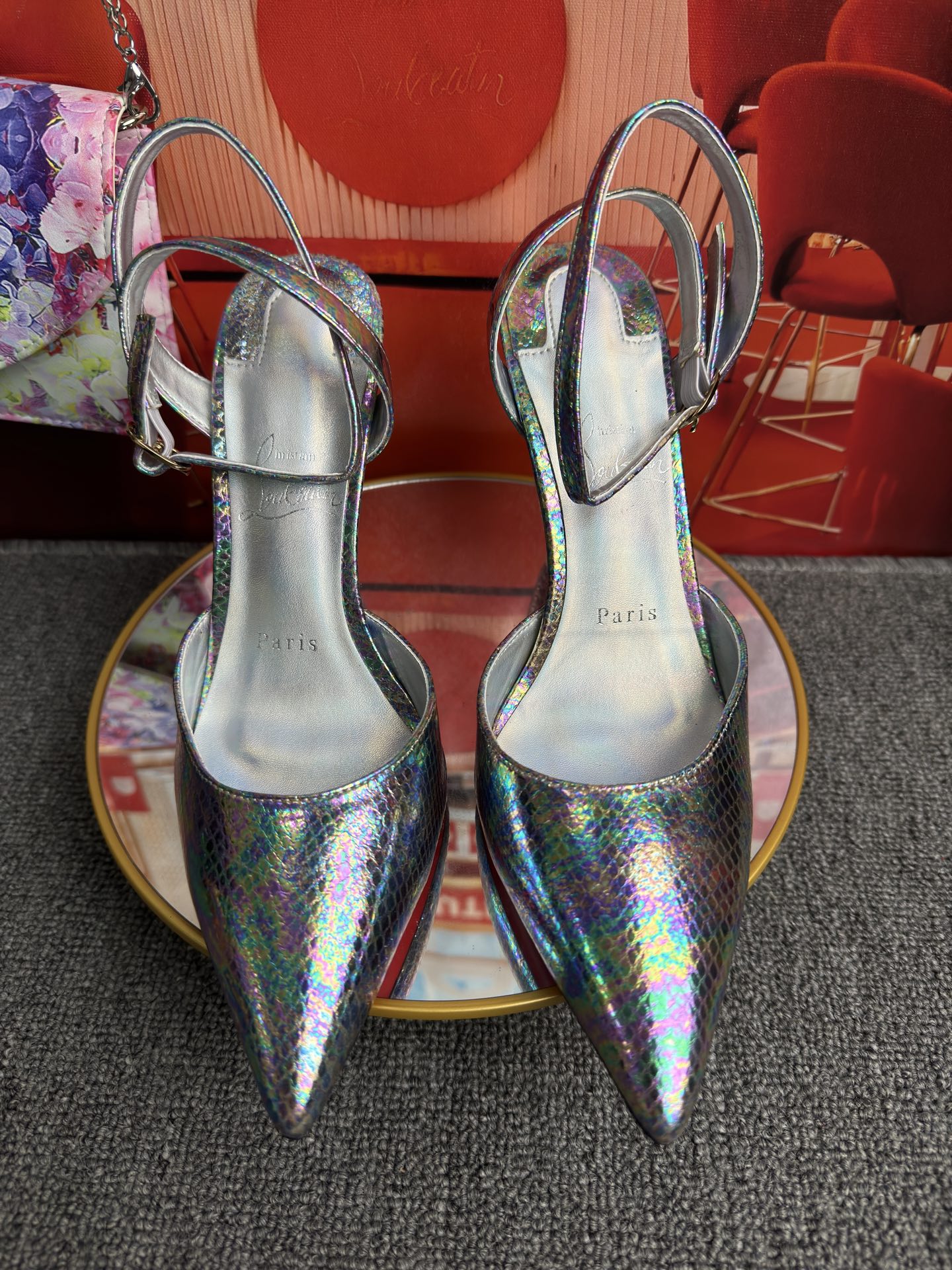 NO:816755,Lipstick and colorful sandals w. RMB (this color cannot be returned or exchanged if customized) size 34 to 43 (34.40.41.42.43. Customized cannot be returned or exchanged) Heel10 cm material Upper imported patent leather Lining made of mixed sheepskin imported from Italy Outsole original Italian top-quality leather outsole, high heels, christian louboutin, sandals, high heels, sheepskin, Leather soles19860909口红跟幻彩凉鞋w.  RMB（此颜色订做不退换） size34码-43码（34.40.41.42.43.定做不退不换） Heel10 cm 材料 鞋面进口漆皮 内里采用意大利进口混种羊皮 大底原版意大利进中顶级真皮大底,高跟鞋,christian louboutin,sandals,high heels,sheepskin,Leather soles,Women's Shoes