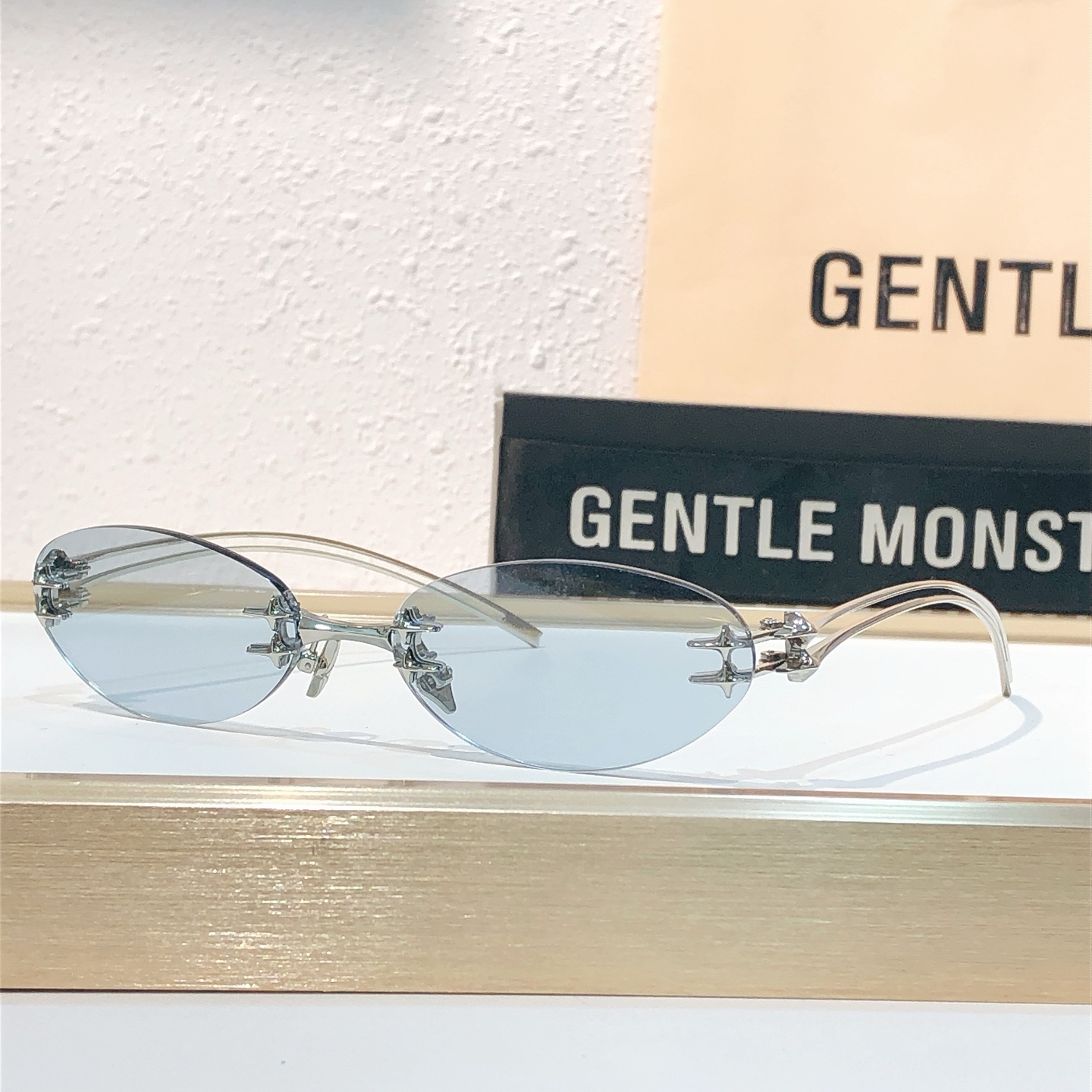 GENTLE MONSTER NODE Metal Frameless Oval Sunglasses