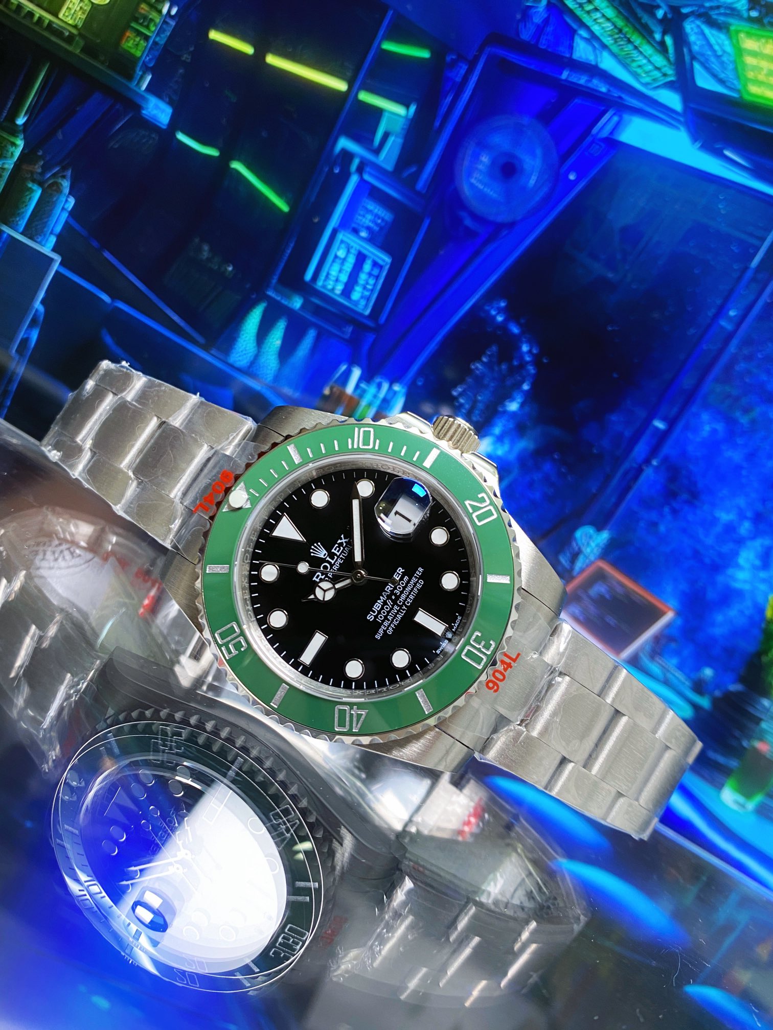Lote [versión de movimiento ciudadano] ROLEX segunda generación nuevo Submariner verde/círculo verde cara neg…