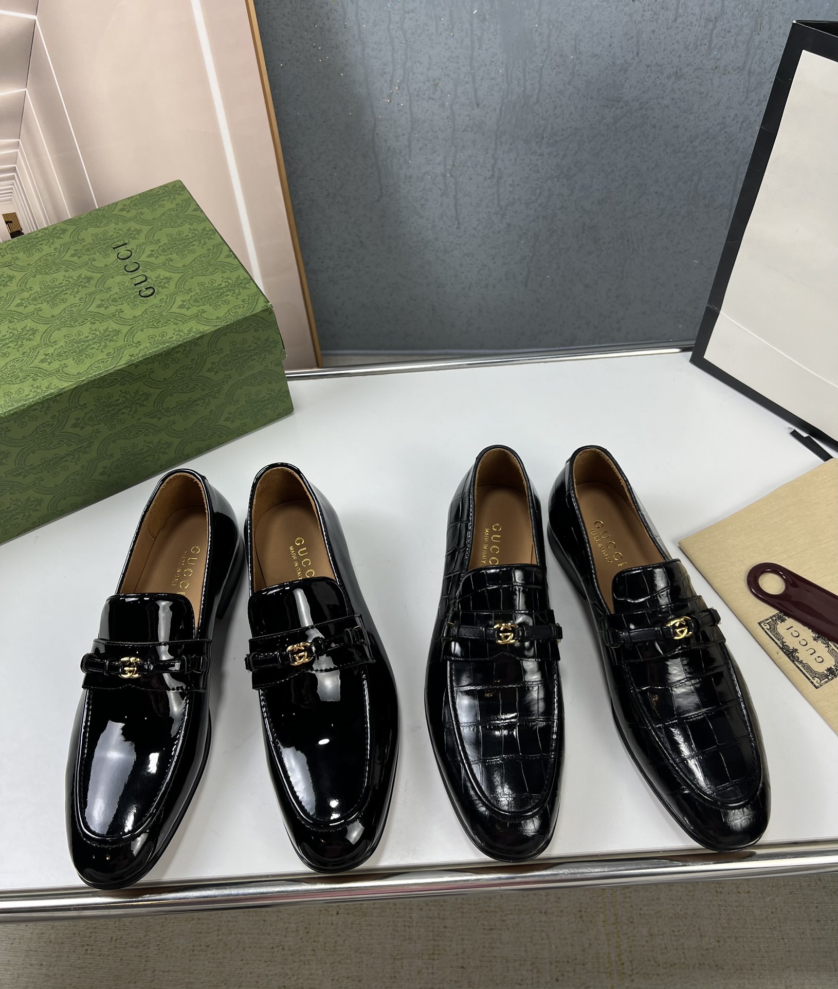 Fábrica productos originales, suela de cuero genuino🔱 ＧＵＣＣＩ——Gucci. Zapatos casual business de piel para hombre, produ…