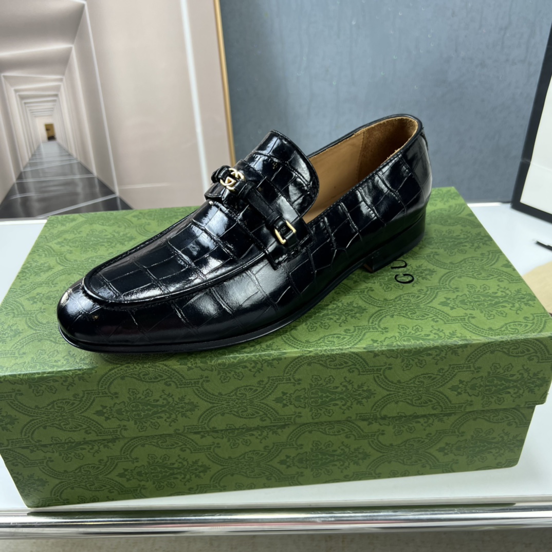 Fábrica productos originales, suela de cuero genuino🔱 ＧＵＣＣＩ——Gucci. Zapatos casual business de piel para hombre, produ…