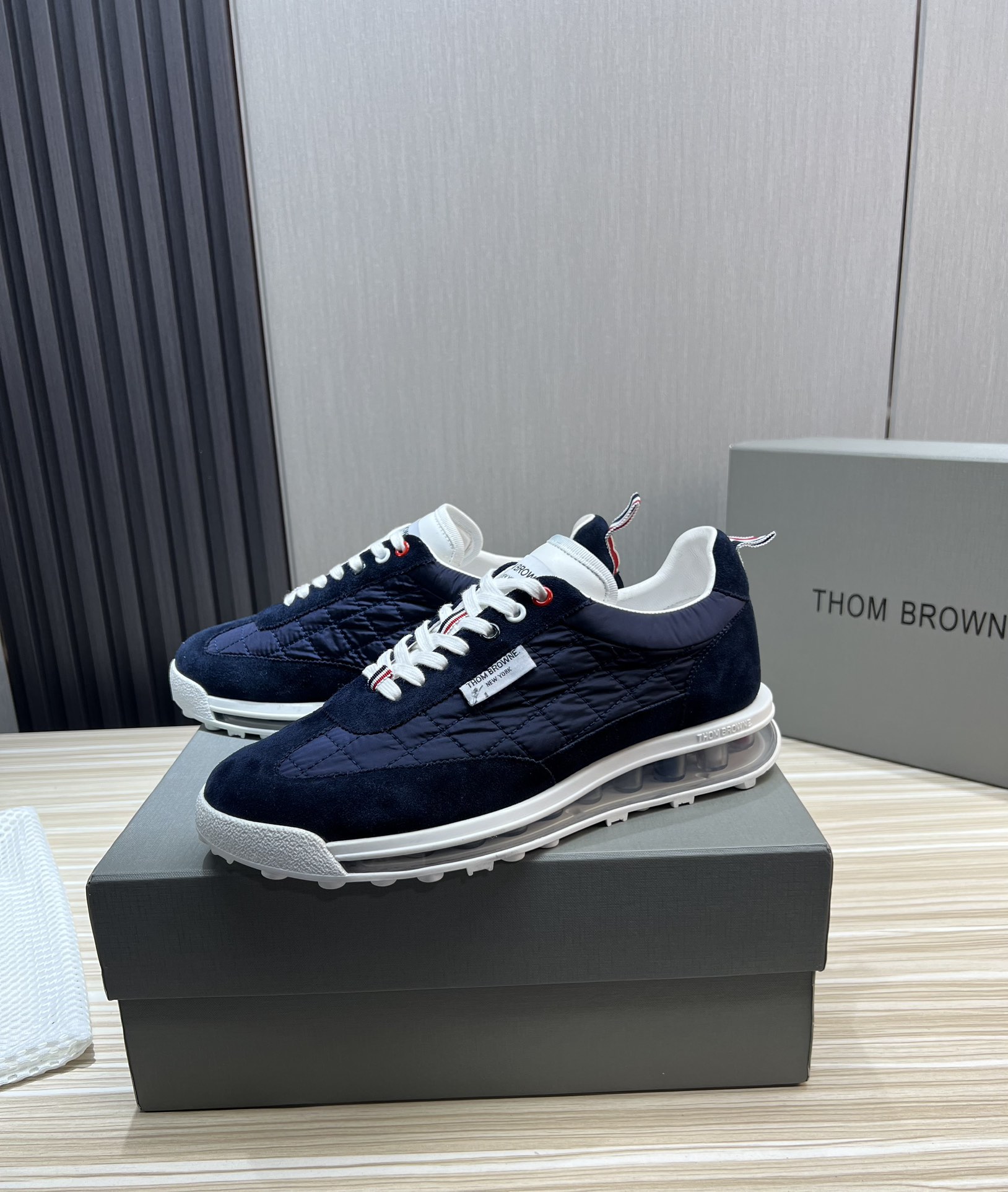 Thom Browne Men's Navy Leather & Suede Casual Sneakers - Size 38-44 4 i1700682213 4903 2