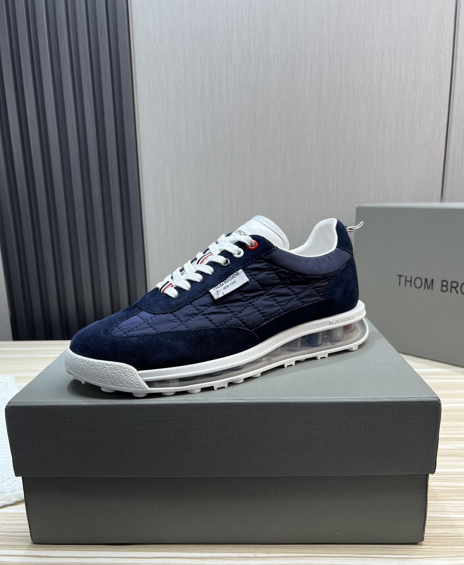 Thom Browne Men's Navy Leather & Suede Casual Sneakers - Size 38-44 2 i1700682213 5481 8