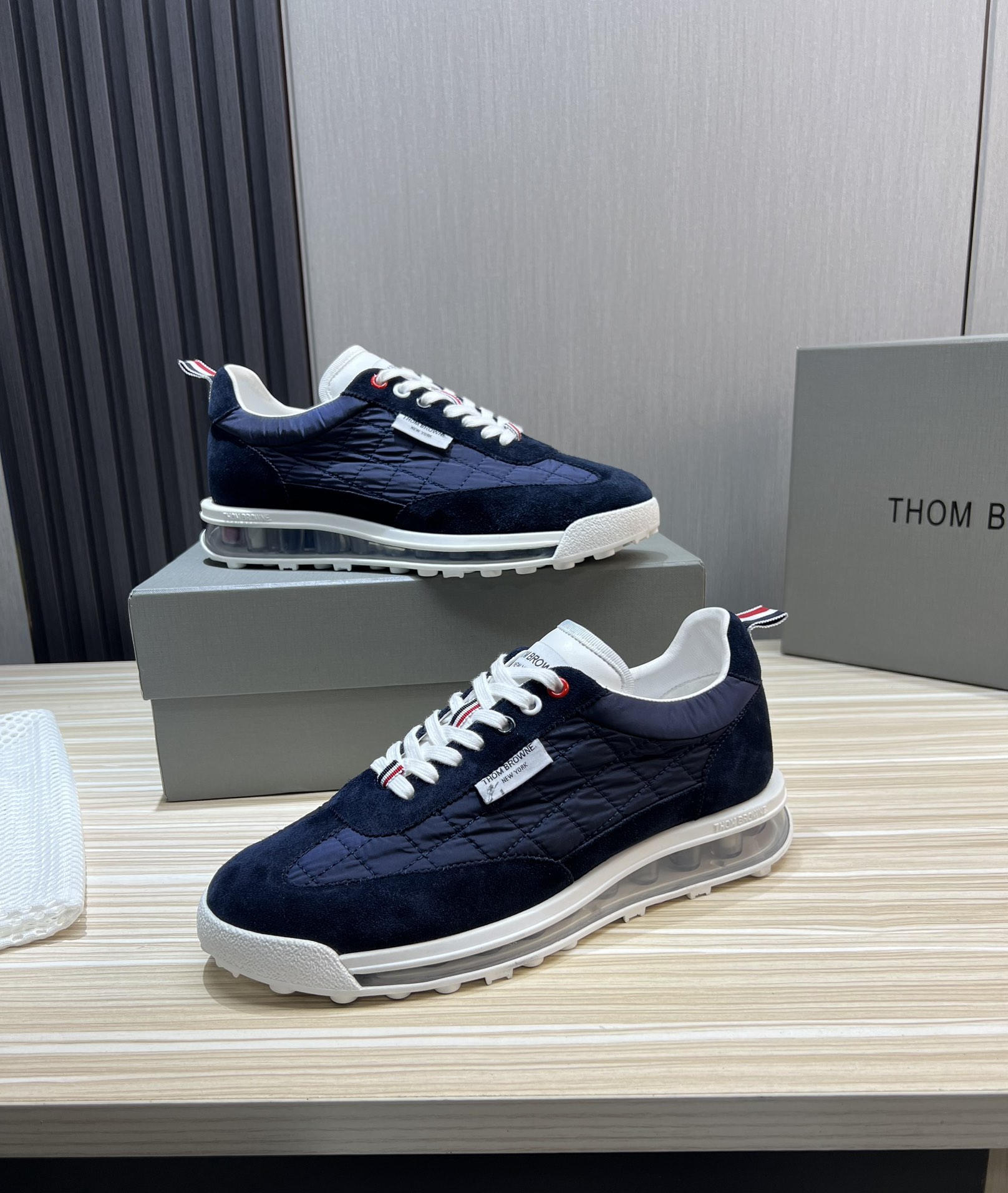 Thom Browne Men's Navy Leather & Suede Casual Sneakers - Size 38-44 5 i1700682213 6126 3