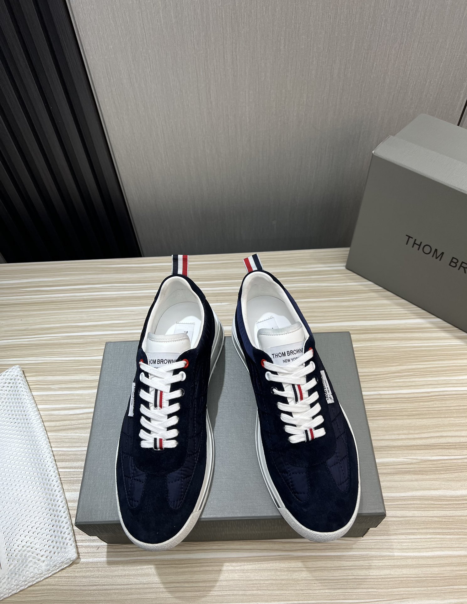 Thom Browne Men's Navy Leather & Suede Casual Sneakers - Size 38-44 3 i1700682213 6935 5