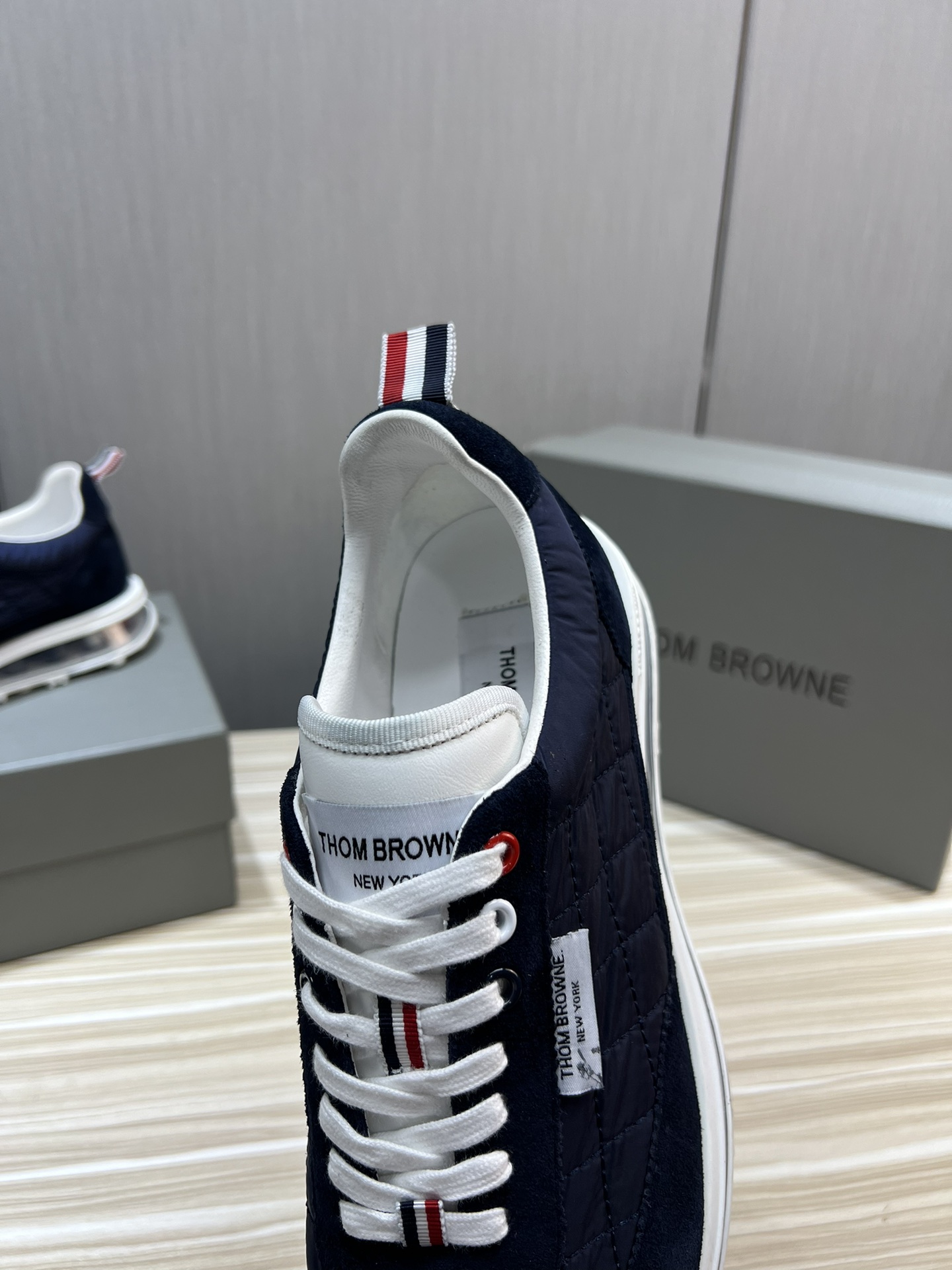 Thom Browne Men's Navy Leather & Suede Casual Sneakers - Size 38-44 9 i1700682213 9008 1