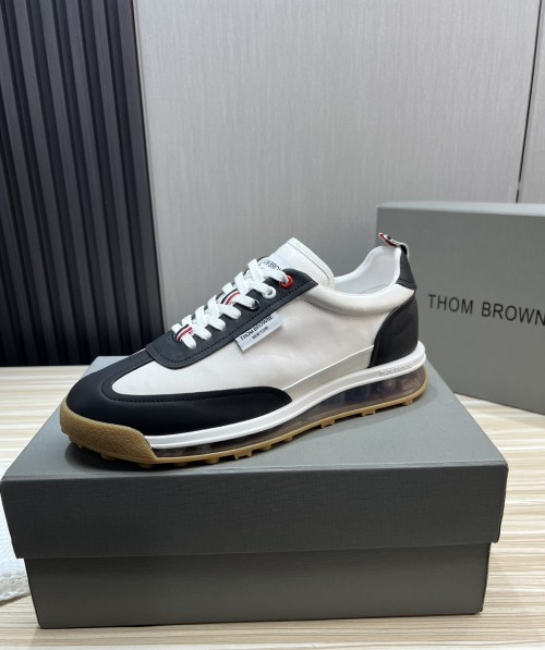 Thom Browne Men's Fashion Sneakers - Silk Leather Upper, Cushioned Sole