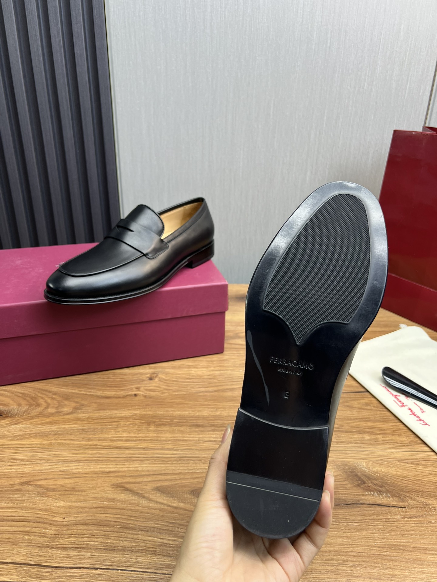 Ferragamo Men's Business Casual Leather Loafers, Original Leather Sole 11 i1731265356 8023 7