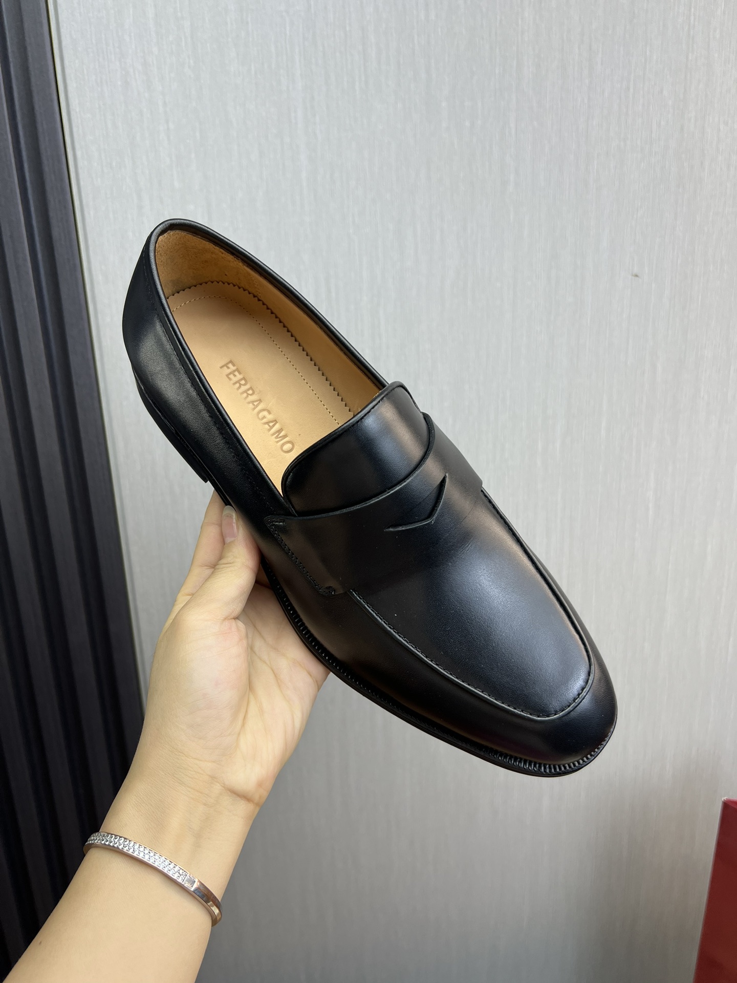 Ferragamo Men's Business Casual Leather Loafers, Original Leather Sole 9 i1731265356 9613 9