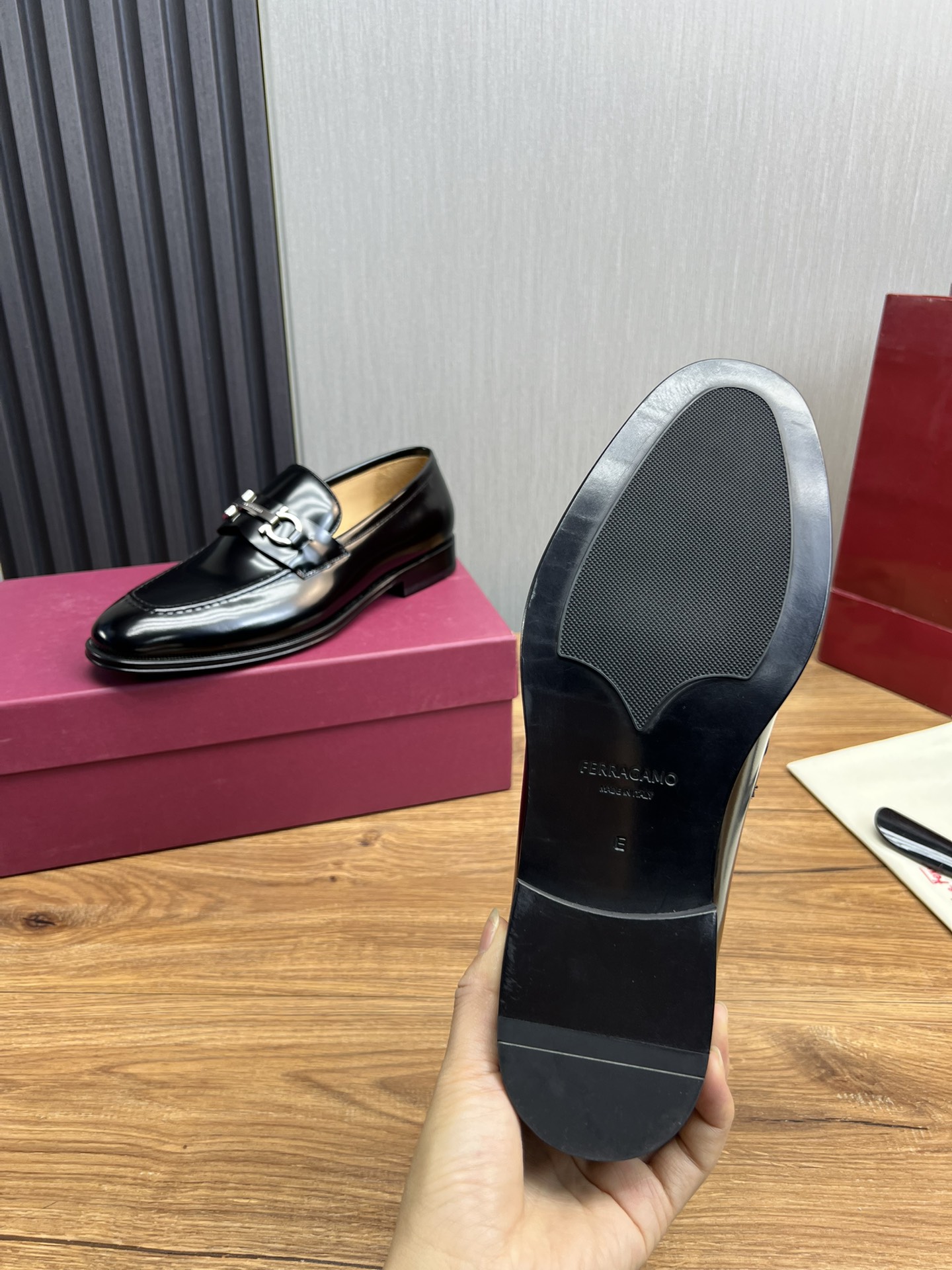 Ferragamo Men's Black Leather Loafers with Silver Hardware, Sizes 39-44 11 i1731265739 2987 1