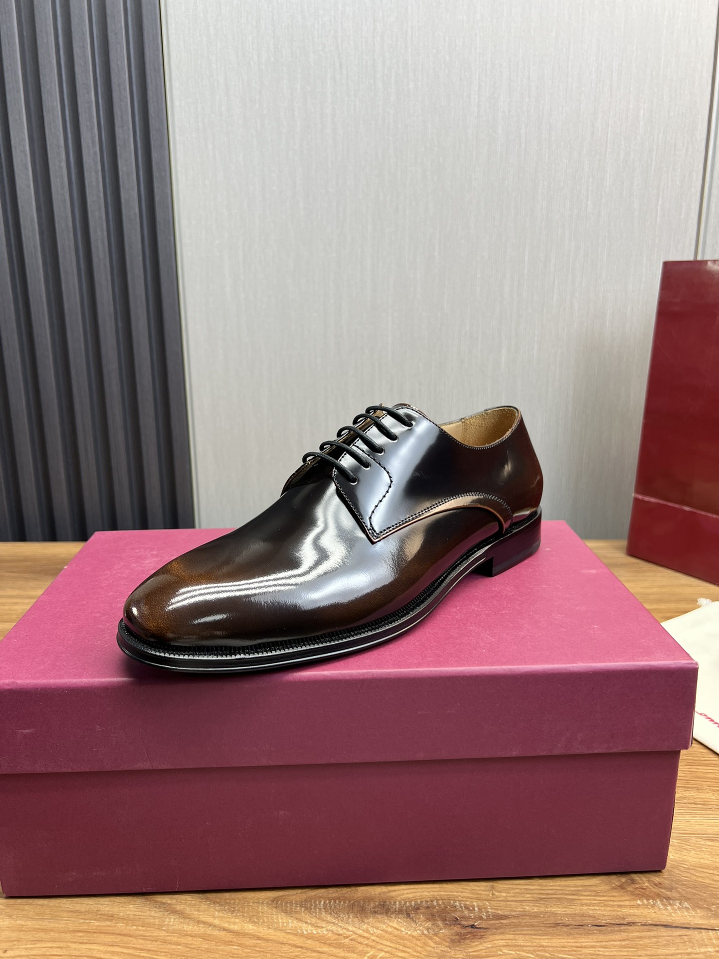 Ferragamo Men's Brown Leather Business Formal Dress Shoes Size 39-44 2 i1731265941 173 0