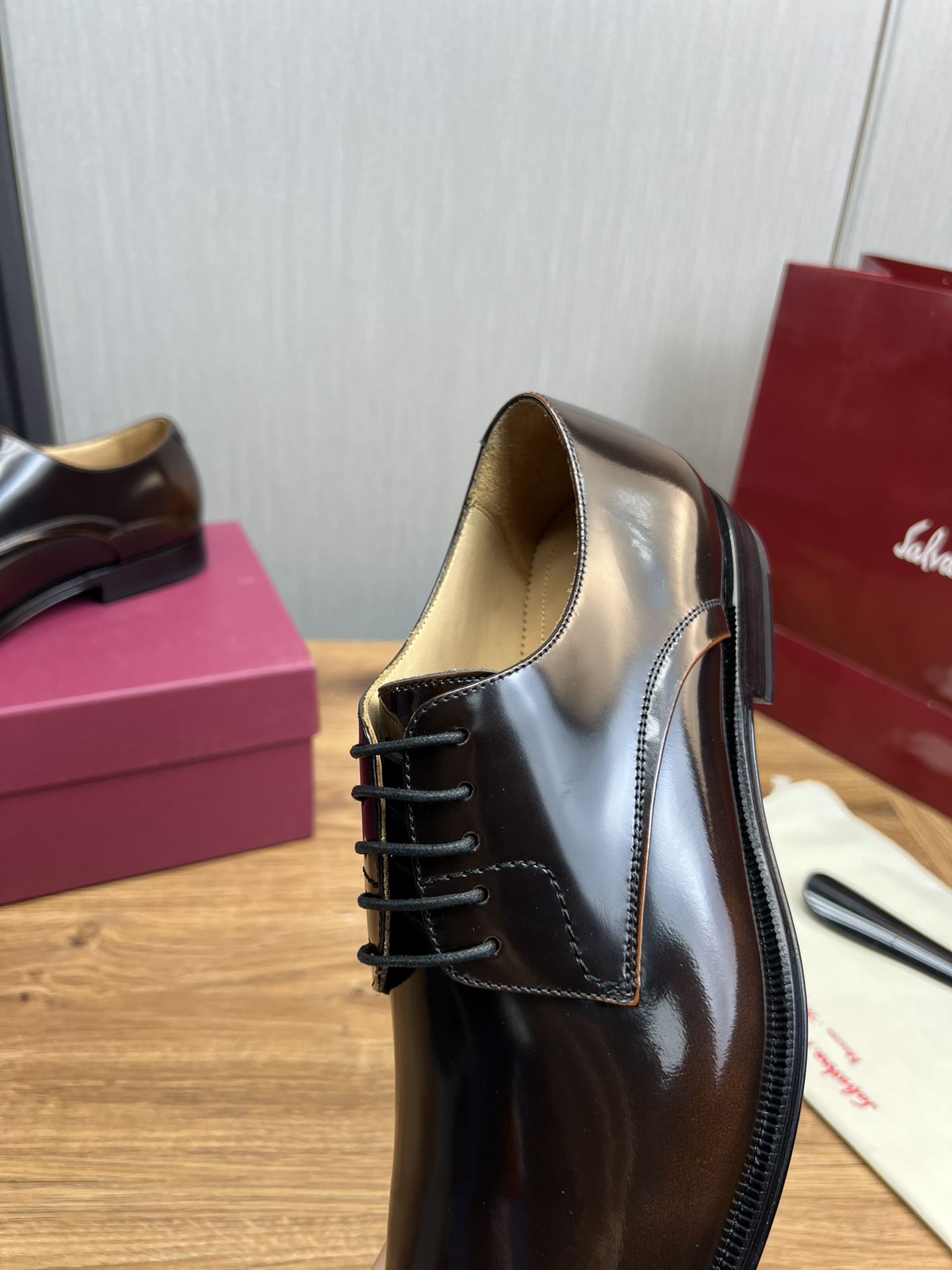 Ferragamo Men's Brown Leather Business Formal Dress Shoes Size 39-44 9 i1731265941 9252 8