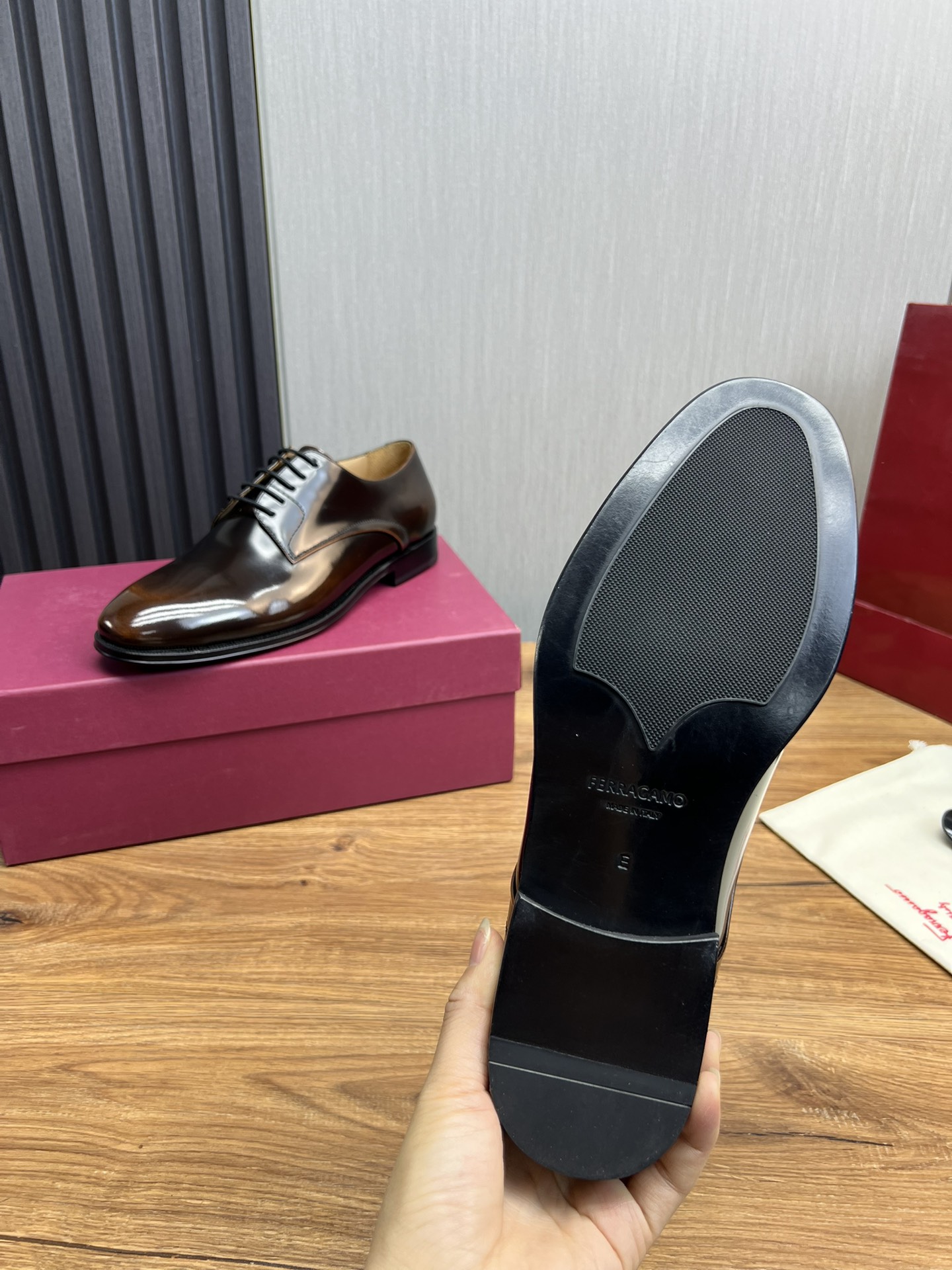 Ferragamo Men's Brown Leather Business Formal Dress Shoes Size 39-44 10 i1731265942 41 9