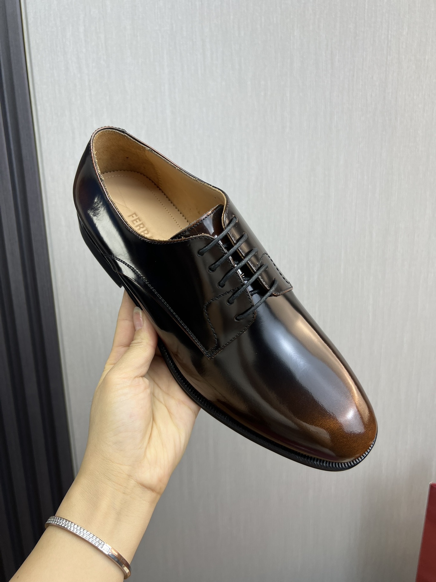 Ferragamo Men's Brown Leather Business Formal Dress Shoes Size 39-44 8 i1731265942 6754 10