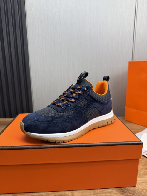 Hermès Men's Blue Suede & Leather Sneakers - Stylish Comfort, Sizes 38-45