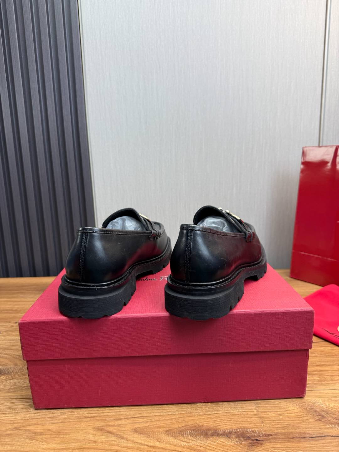 Ferragamo Men's Black Leather Loafers Business Casual Shoes Size 39-44 6 i1735847304336 7536 0 6