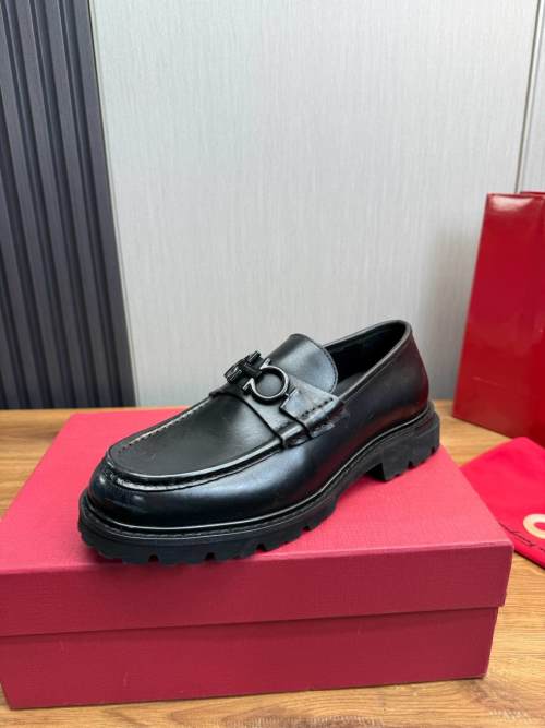 Ferragamo Men's Business Casual Leather Shoes Top Grade Cowhide Loafers 12 Ferragamo Men's Business Casual Leather Shoes Top Grade Cowhide Loafers