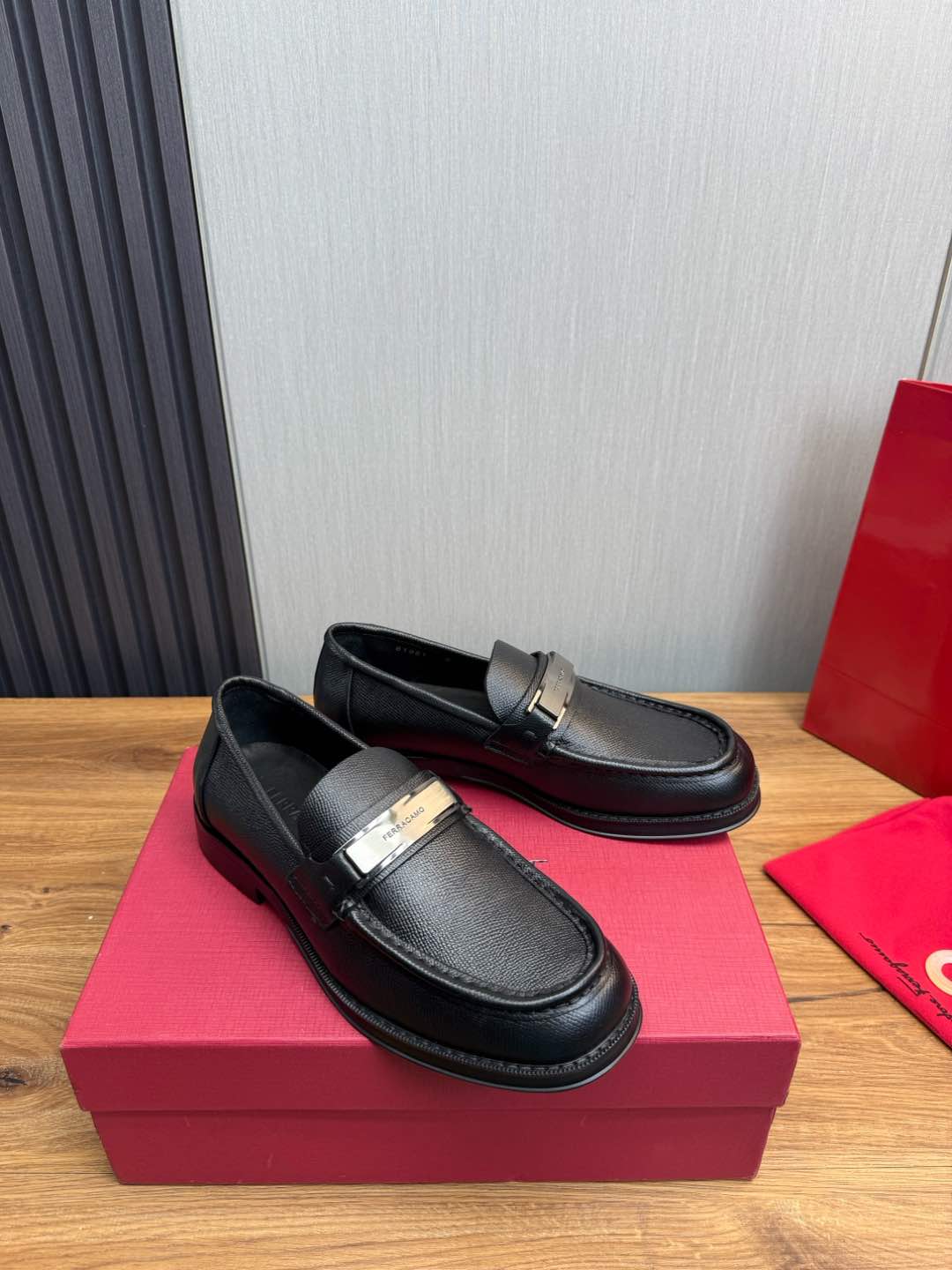 Ferragamo Men's Black Leather Loafers Business Casual Shoes Size 39-44 4 i1735847744196 5686 0 6