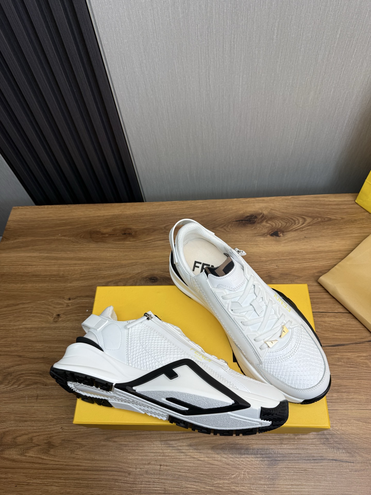 Fendi Men's White Leather and Mesh Trainer Sneakers - Stylish and Comfortable 8 i1741889813500 8263 0 5