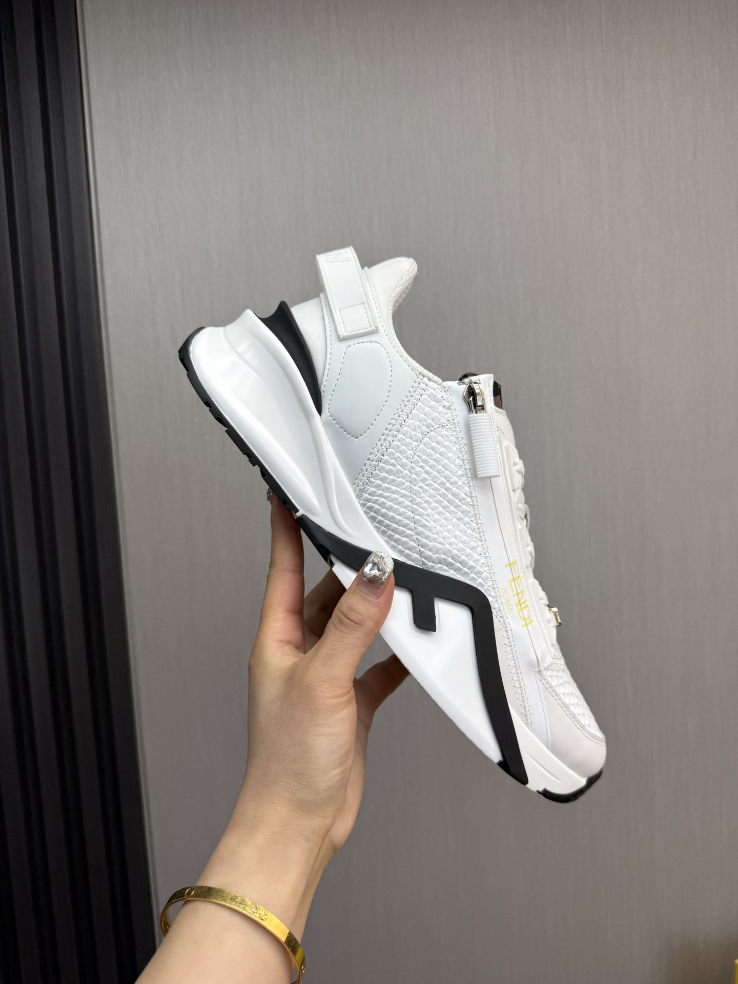 Fendi Men's White Leather and Mesh Trainer Sneakers - Stylish and Comfortable 7 i1741889813552 9895 0 1