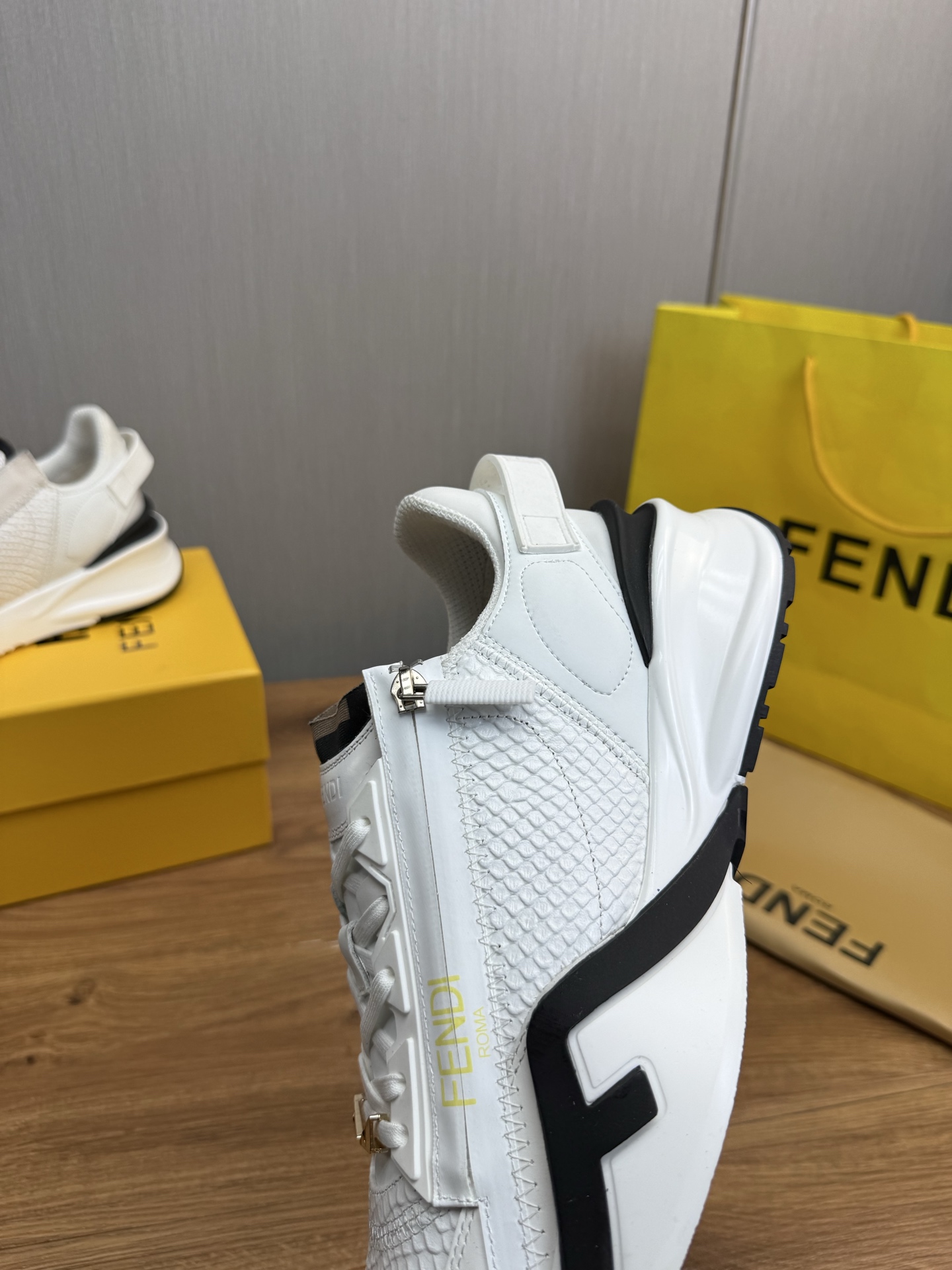 Fendi Men's White Leather and Mesh Trainer Sneakers - Stylish and Comfortable 10 i1741889813554 9807 0 9