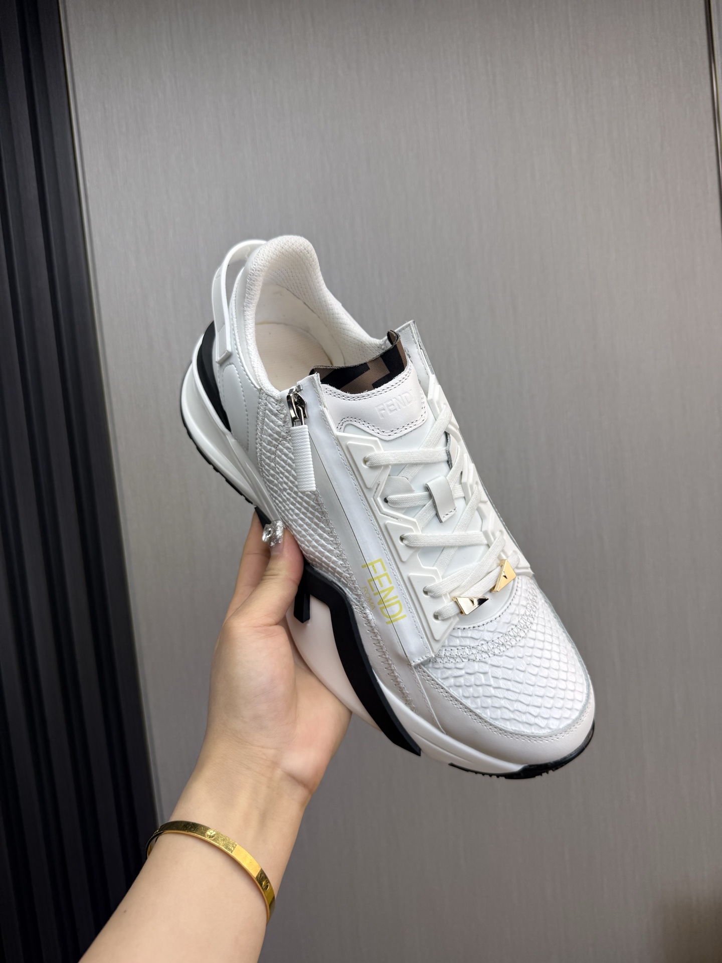 Fendi Men's White Leather and Mesh Trainer Sneakers - Stylish and Comfortable 9 i1741889814752 7964 0 2