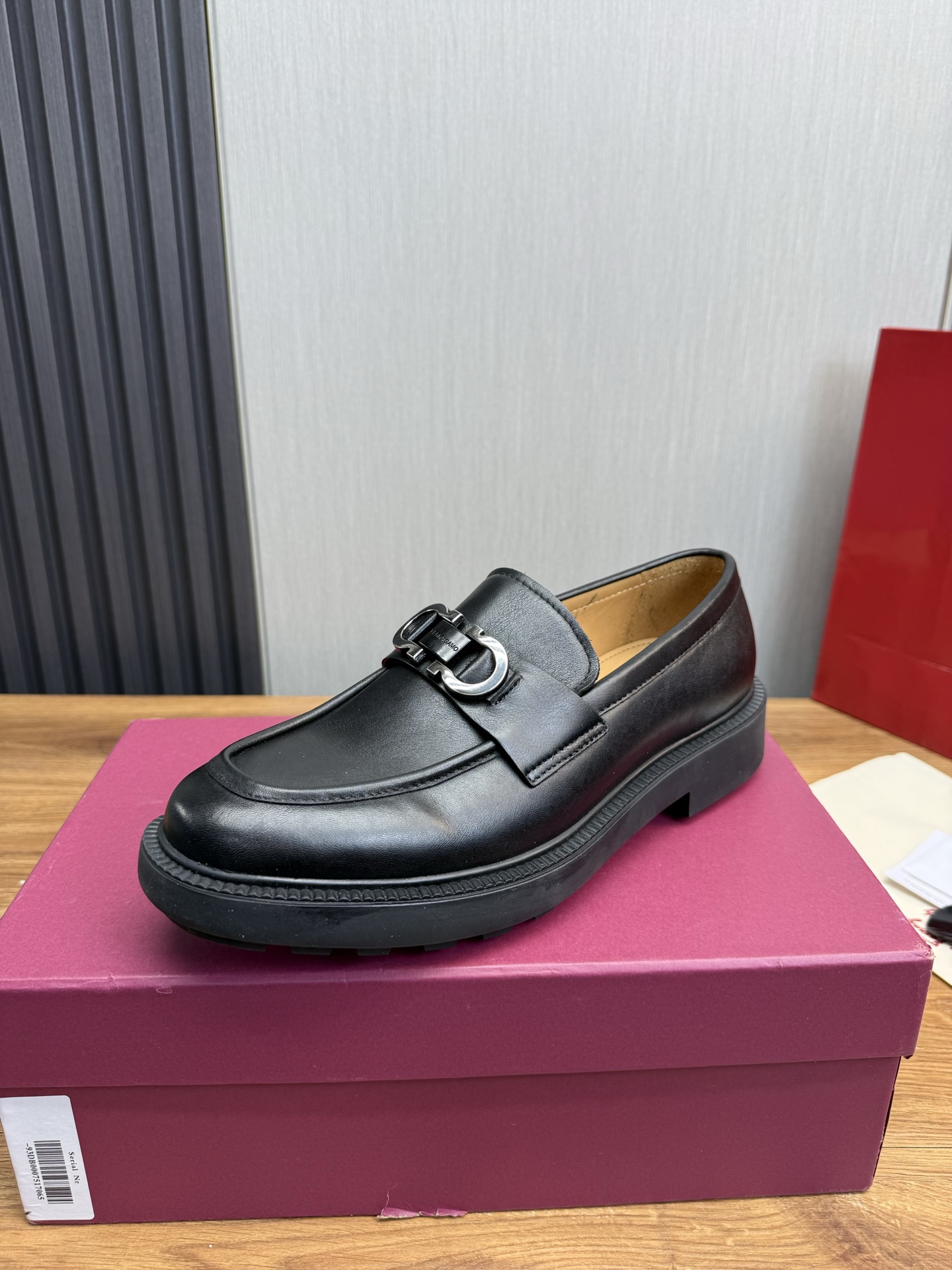 Ferragamo Men's Black Leather Loafers with Thick Sole, Size 39-44 5 i1742414043668 2352 0 11