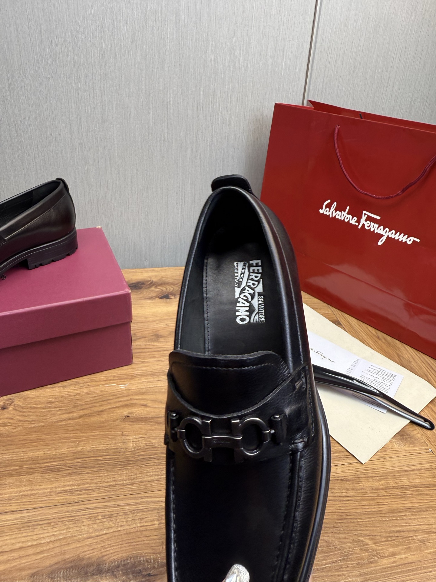 Ferragamo Men's Black Leather Loafers with Thick Sole, Sizes 39-44 10 i1742414113146 9162 0 9