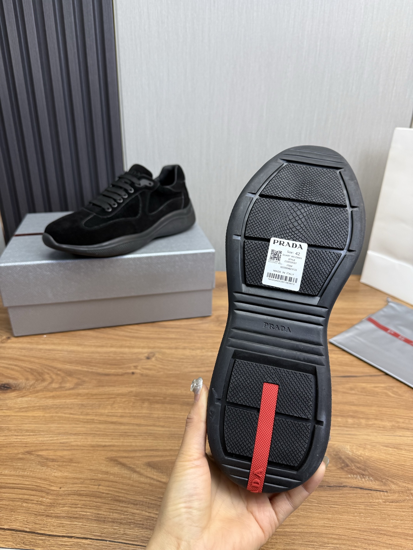 Prada Men's Suede Leather Sneakers - Stylish, Comfortable, and High-Quality 11 i1742498830345 4137 0 9