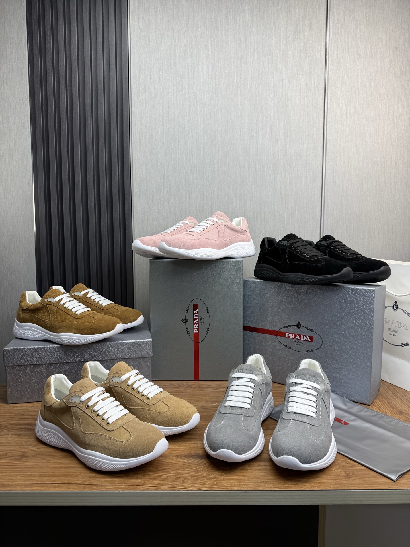 Prada Men's Suede Leather Sneakers - Stylish, Comfortable, and High-Quality