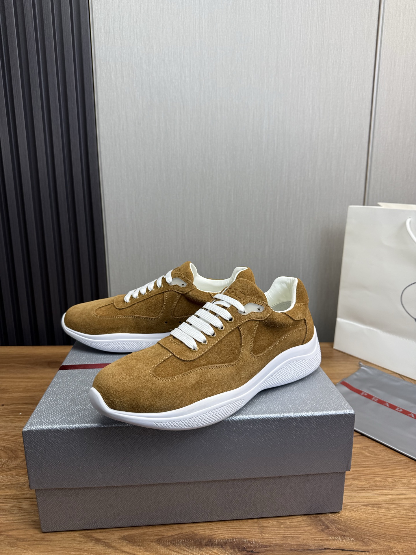 Prada Men's Suede Leather Sneakers, Classic Style, Size 38-44 4 i1742498922221 2927 0 4