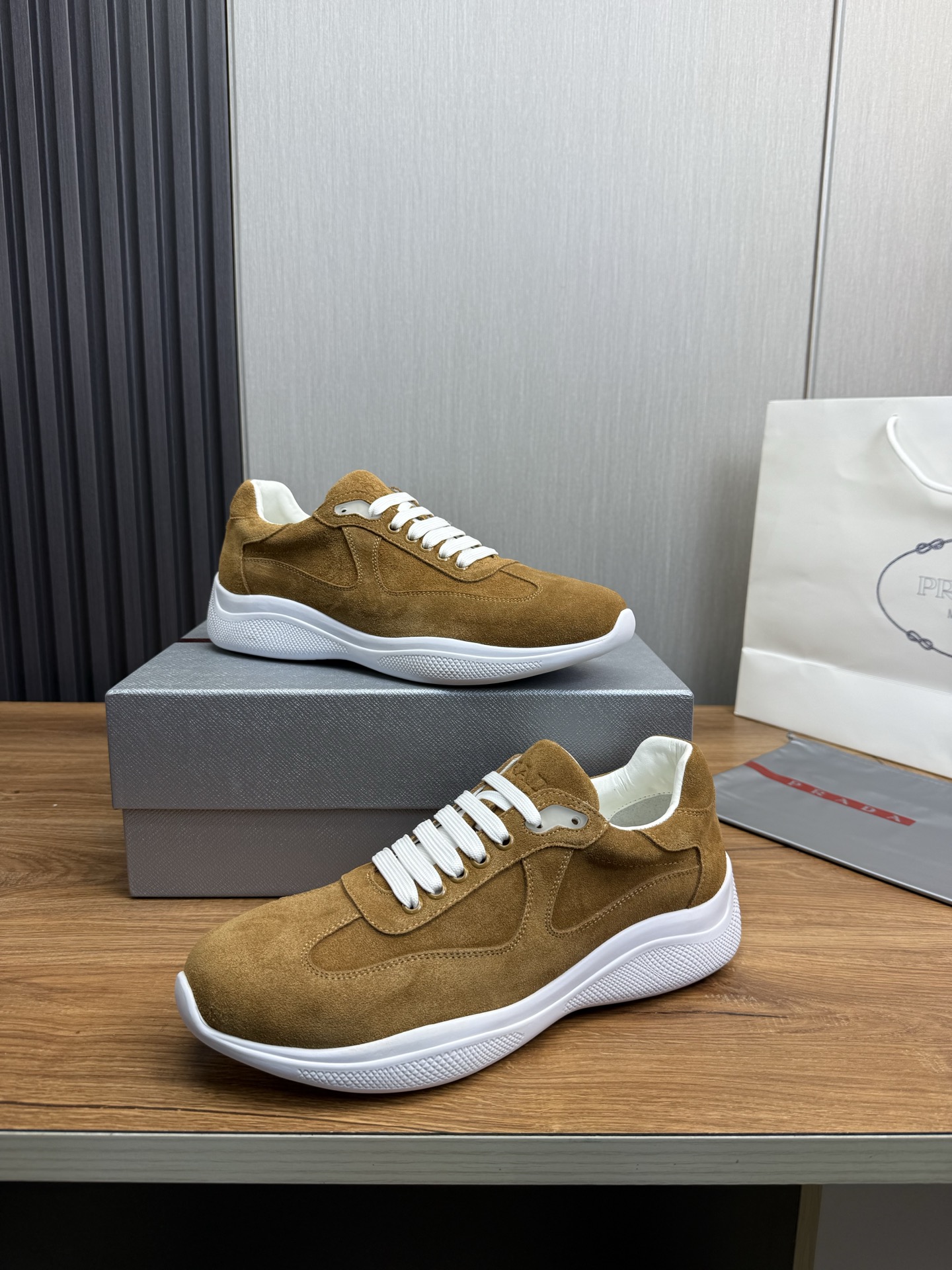 Prada Men's Suede Leather Sneakers, Classic Style, Size 38-44 5 i1742498923281 4466 0 8