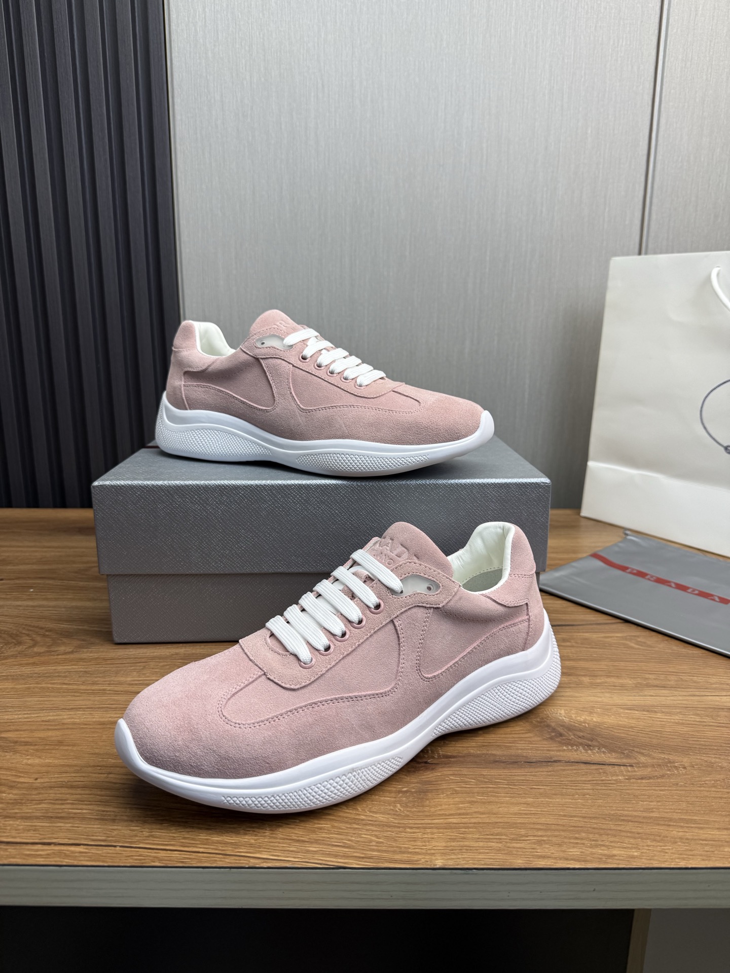 Prada Men's Pink Suede Sneakers, Classic Style, Sizes 38-44 5 i1742499103310 8175 0 8