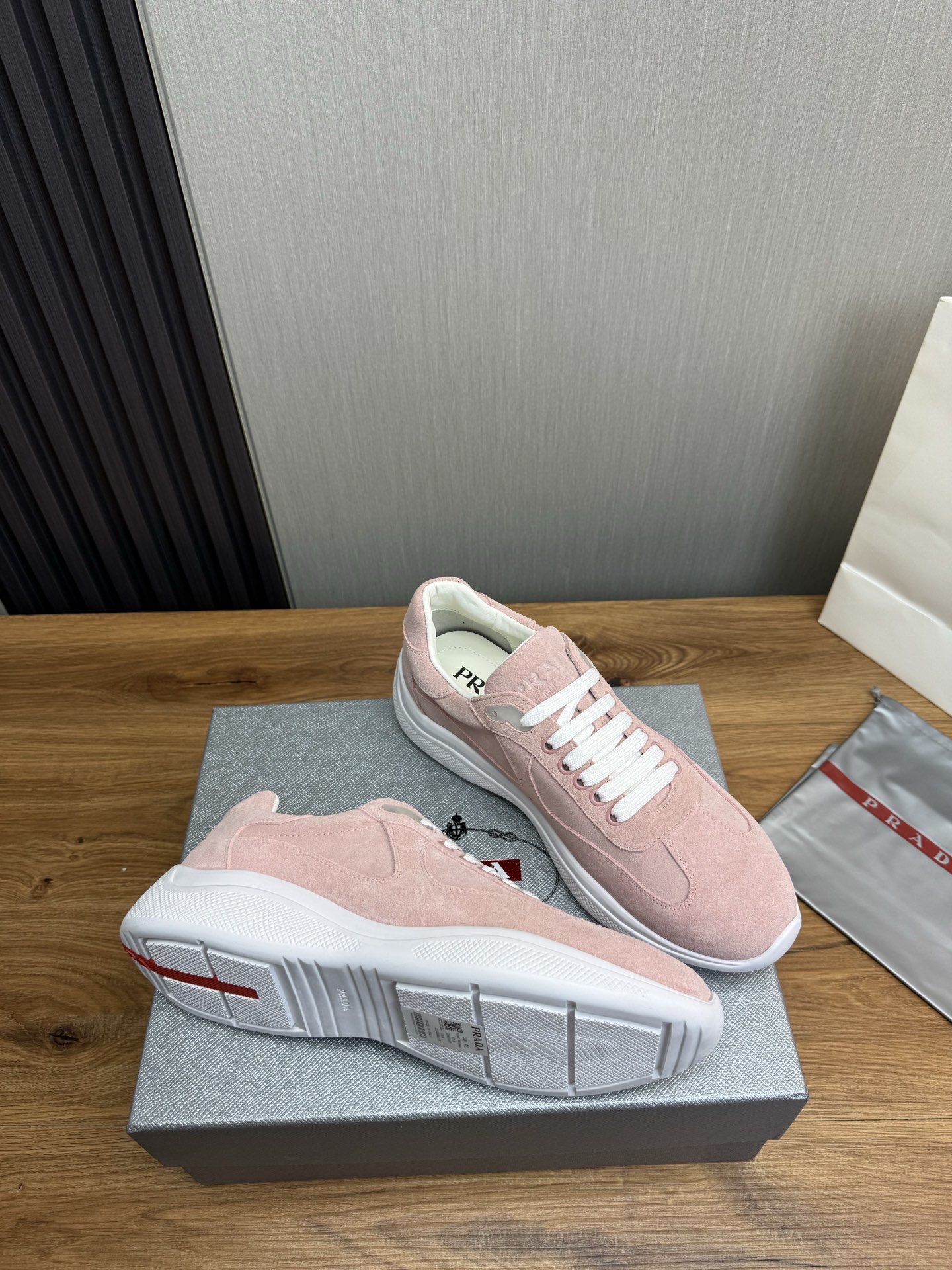 Prada Men's Pink Suede Sneakers, Classic Style, Sizes 38-44 7 i1742499104434 8833 0 5