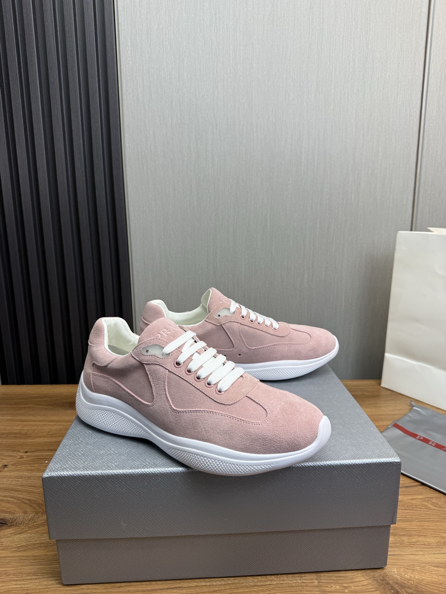 Prada Men's Pink Suede Sneakers, Classic Style, Sizes 38-44 4 i1742499104439 8225 0 6
