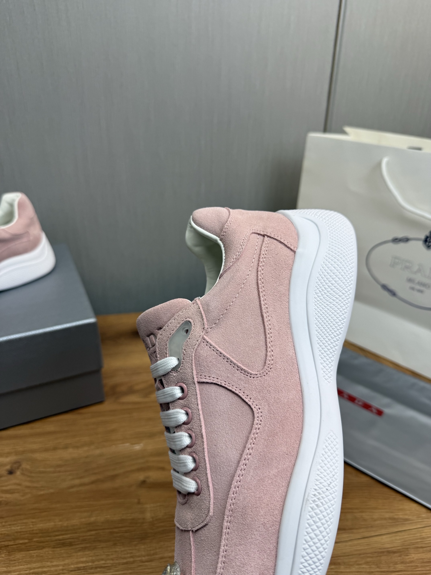 Prada Men's Pink Suede Sneakers, Classic Style, Sizes 38-44 10 i1742499104470 8731 0 9