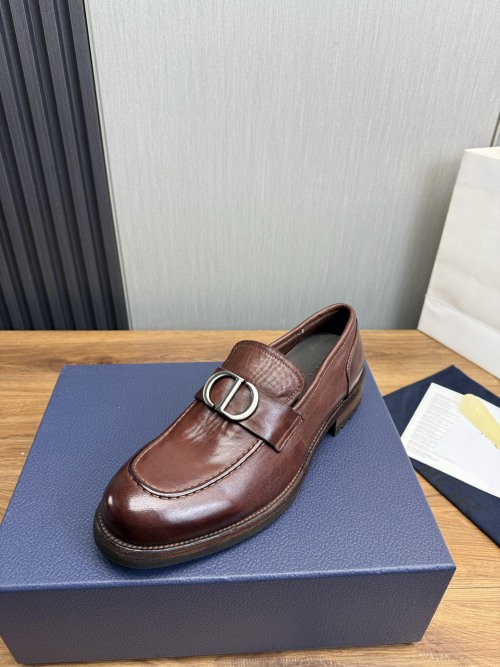 Dior Leather Brown Loafer with Metal CD Logo Buckle, Size 38-44 13 Dior Leather Brown Loafer with Metal CD Logo Buckle, Size 38-44