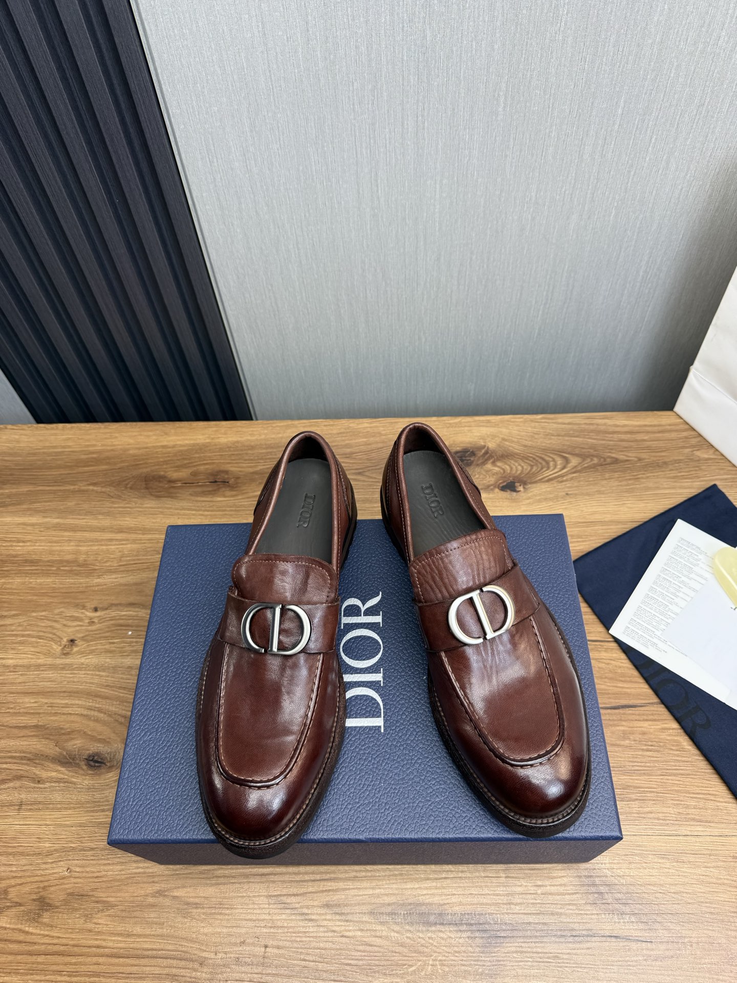 Dior Leather Brown Loafer with Metal CD Logo Buckle, Size 38-44 3 i1742754842729 8378 0 1