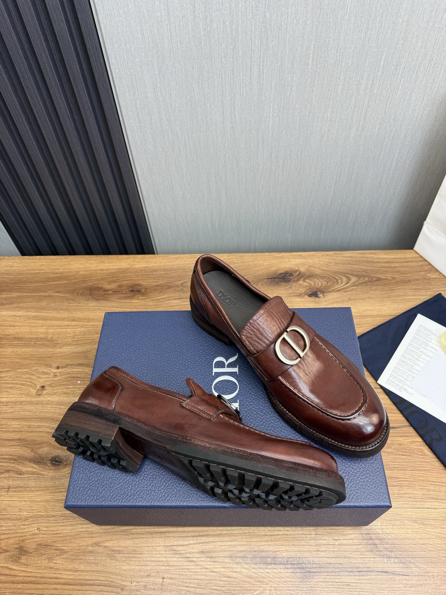 Dior Leather Brown Loafer with Metal CD Logo Buckle, Size 38-44 6 i1742754843814 2036 0 3