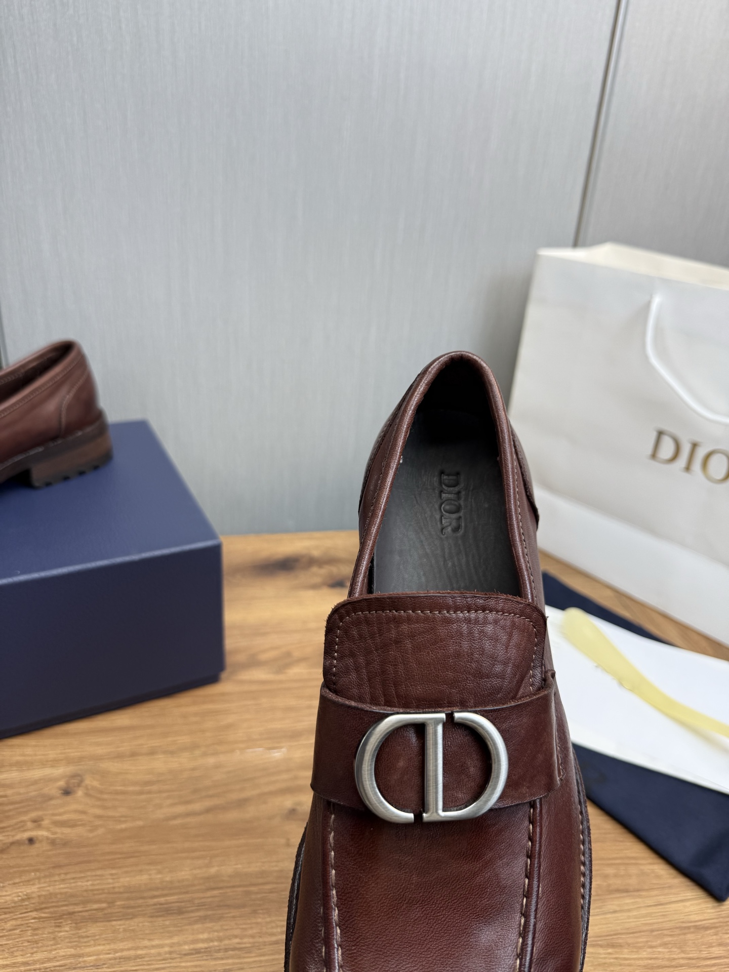 Dior Leather Brown Loafer with Metal CD Logo Buckle, Size 38-44 9 i1742754843891 5420 0 7