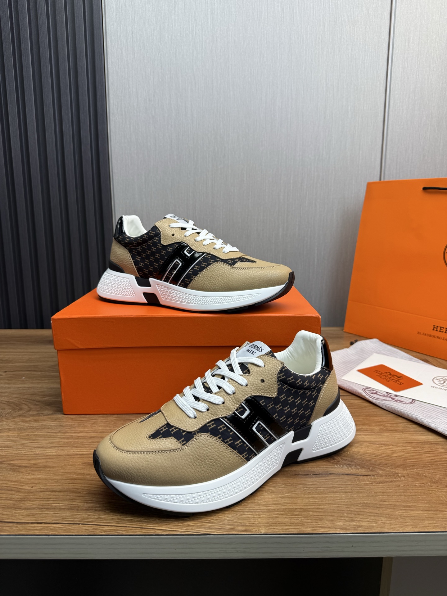 Hermes Men's H-Logo Sneakers in Leather - Stylish and Comfortable 5 i1743103178826 4344 0 8