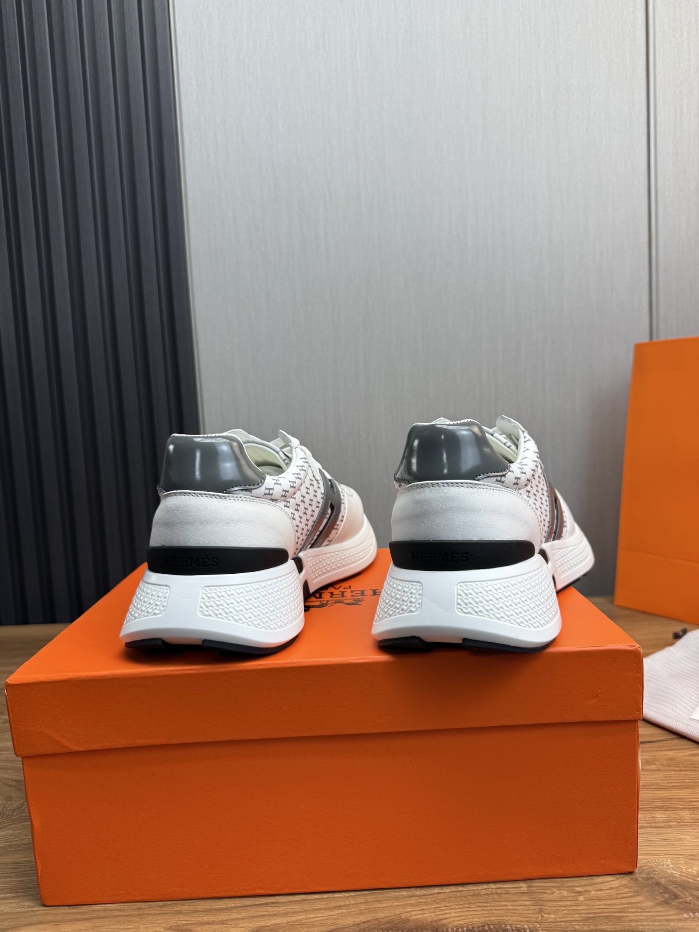 Hermes Men's H Sneakers, White Leather, Iconic Design, Sizes 39-44 6 i1743103216477 4119 0 7