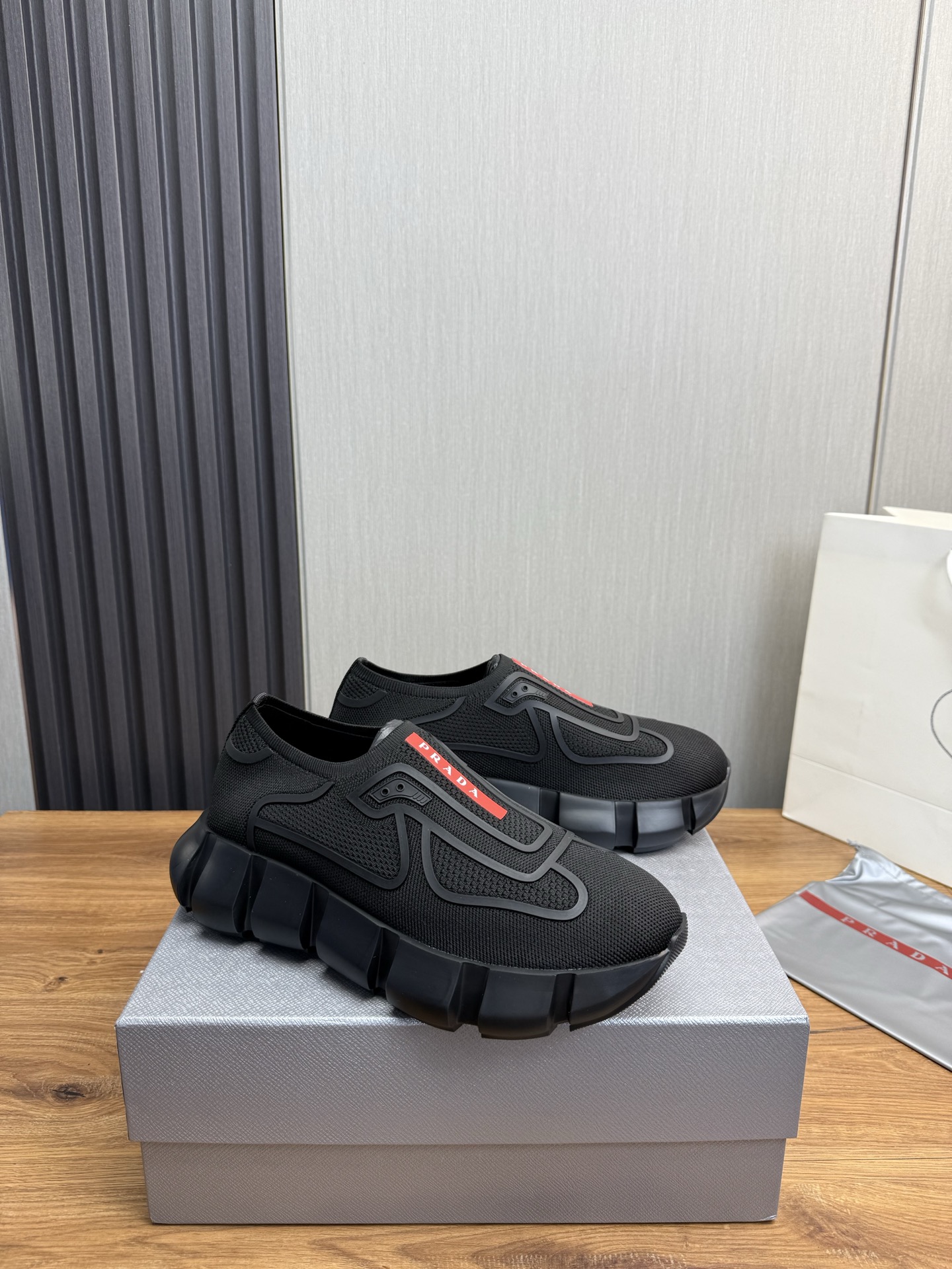Prada Men's Slip-On Sneakers in Technical Knit with Leather Lining 4 i1743103704068 7500 0 4