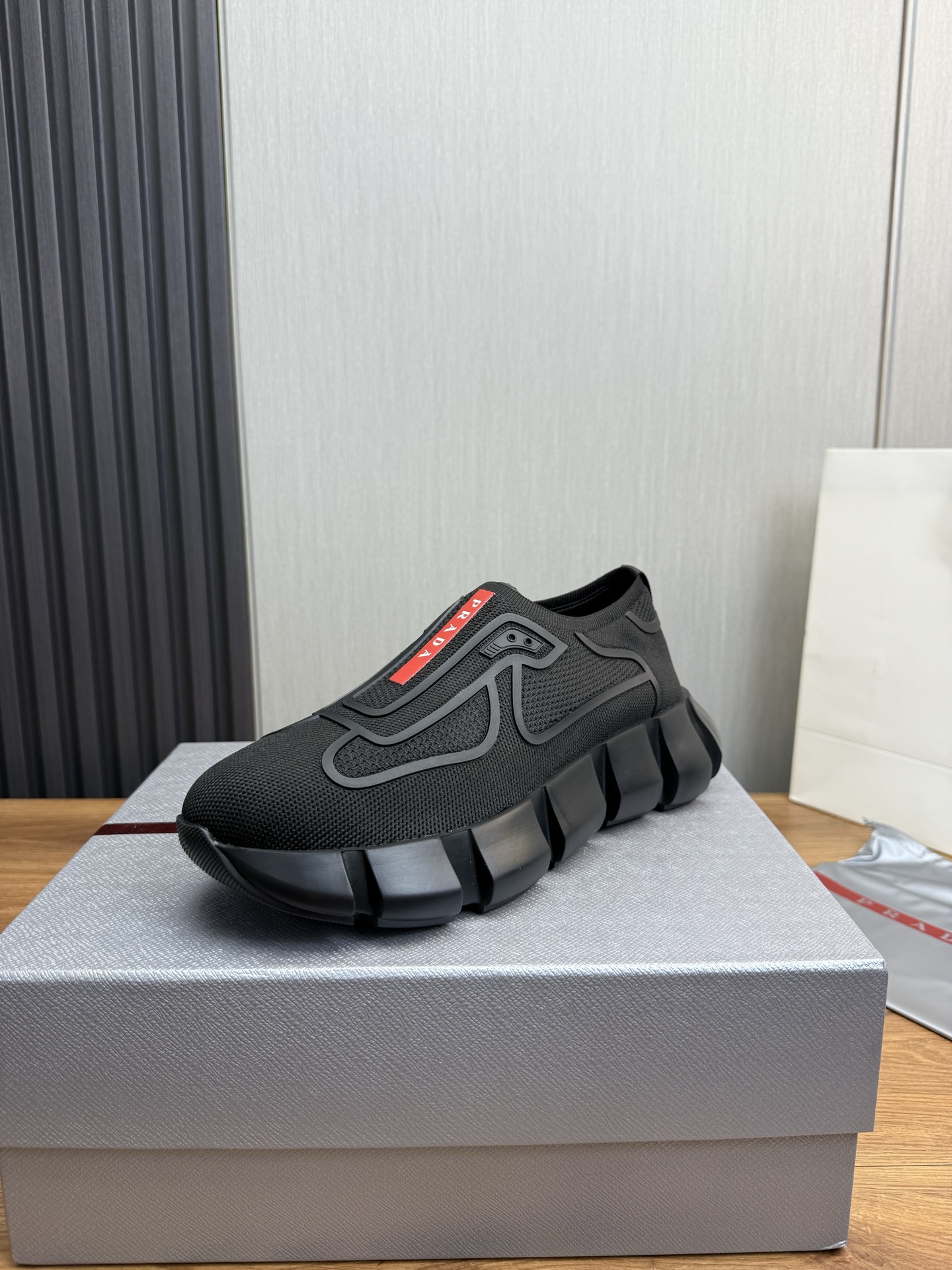 Prada Men's Slip-On Sneakers in Technical Knit with Leather Lining 5 i1743103704088 9278 0 10