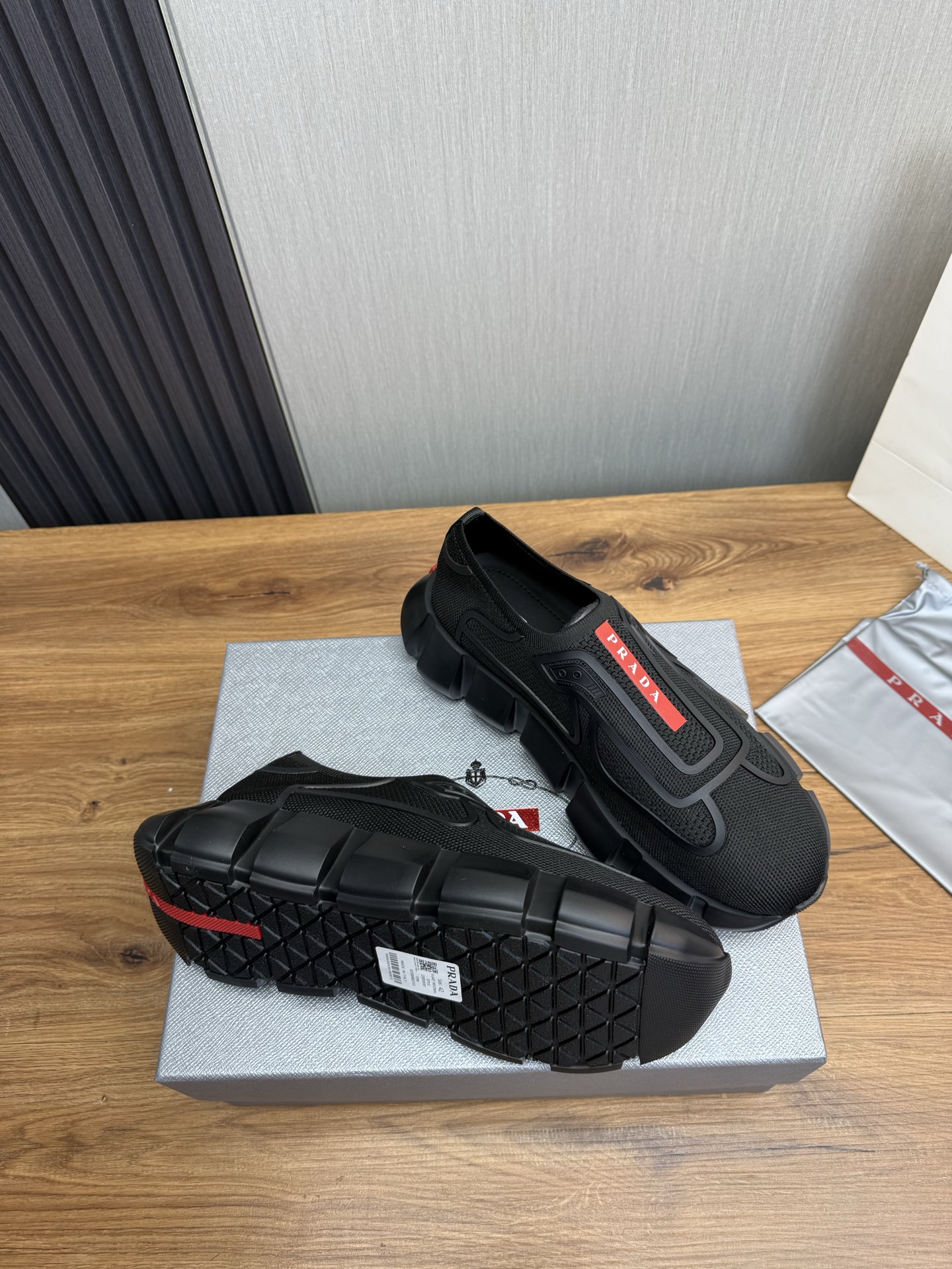 Prada Men's Slip-On Sneakers in Technical Knit with Leather Lining 7 i1743103705248 2831 0 3