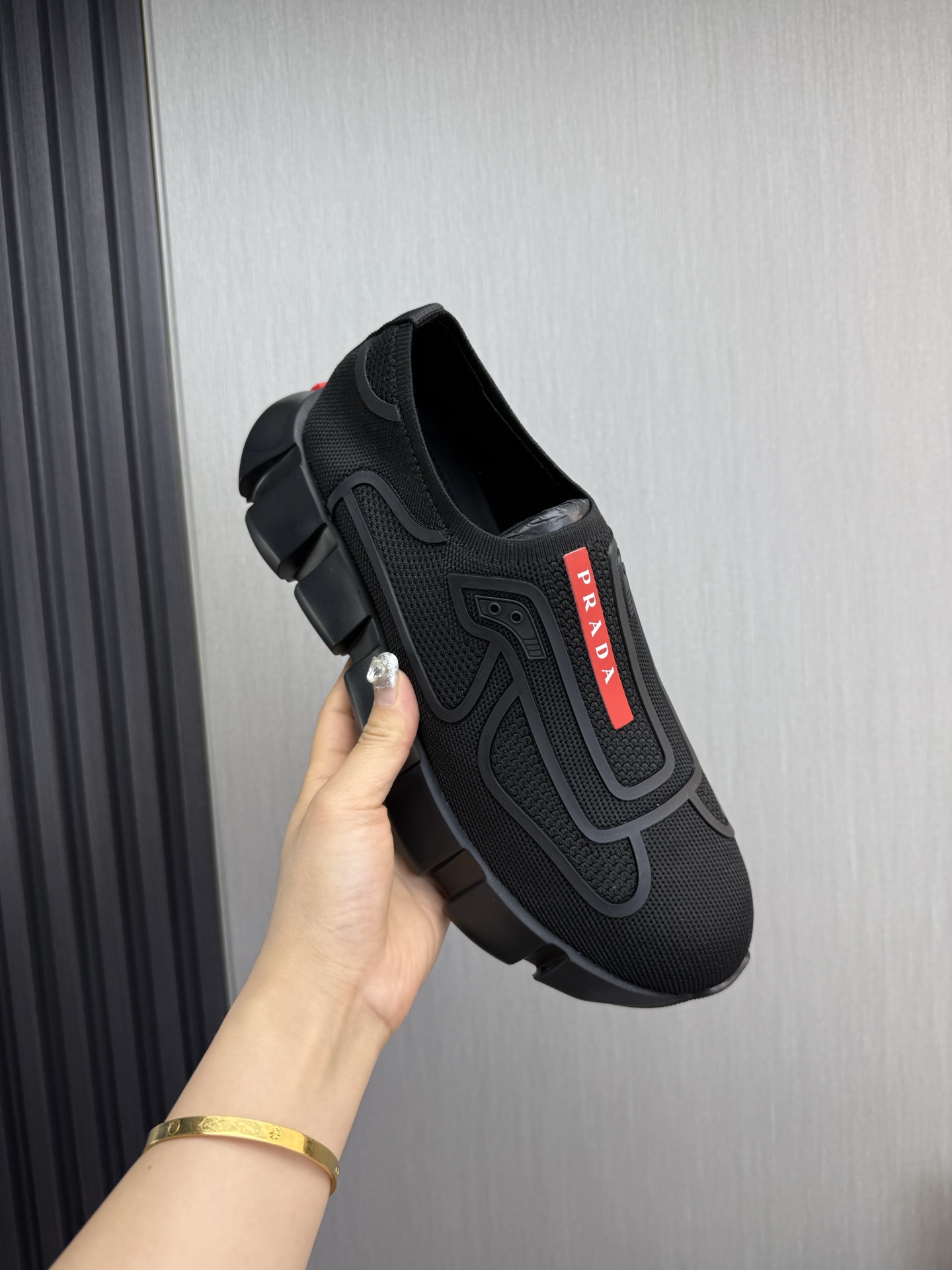 Prada Men's Slip-On Sneakers in Technical Knit with Leather Lining 9 i1743103705262 506 0 12