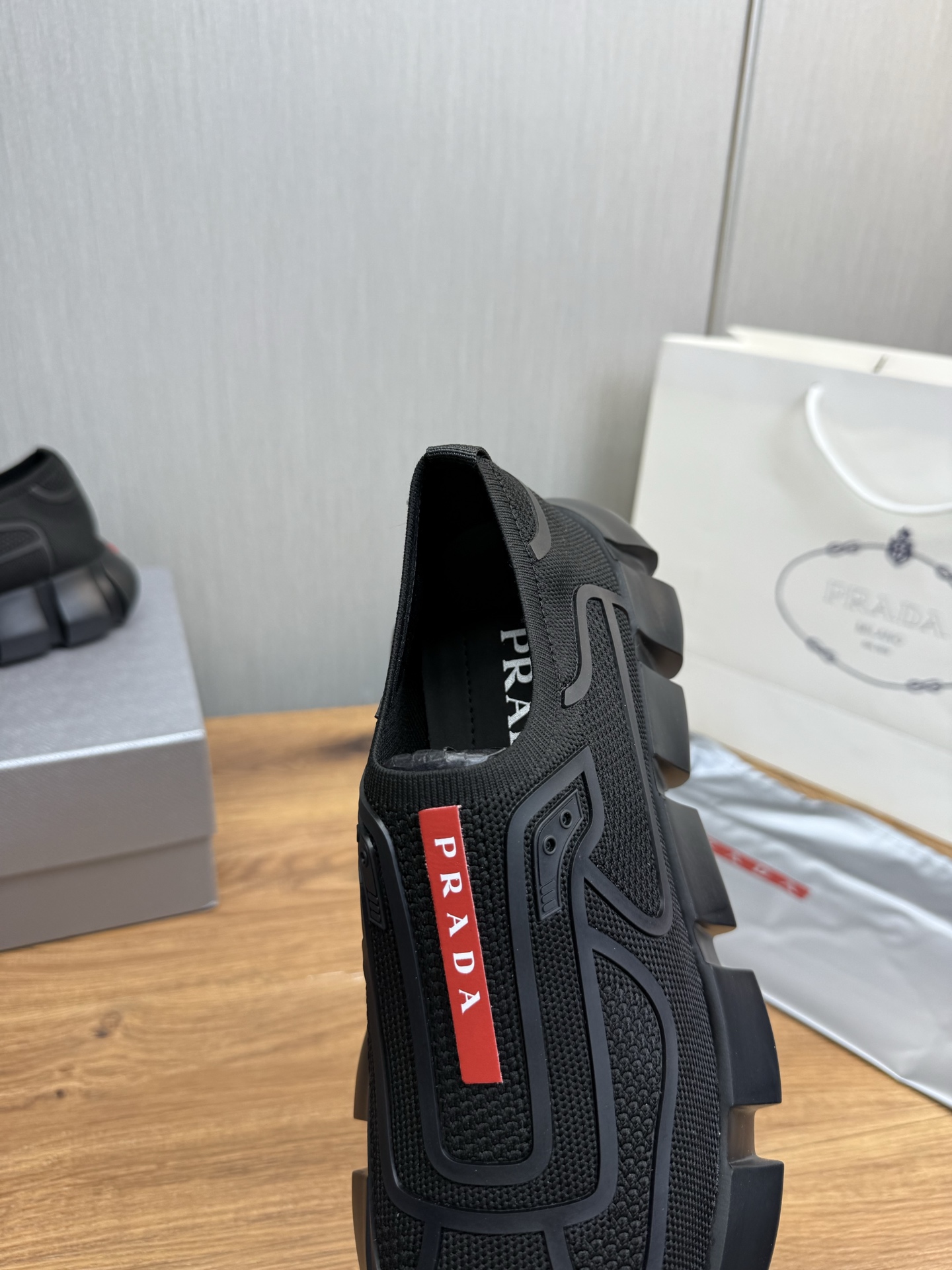 Prada Men's Slip-On Sneakers in Technical Knit with Leather Lining 11 i1743103705286 7205 0 8